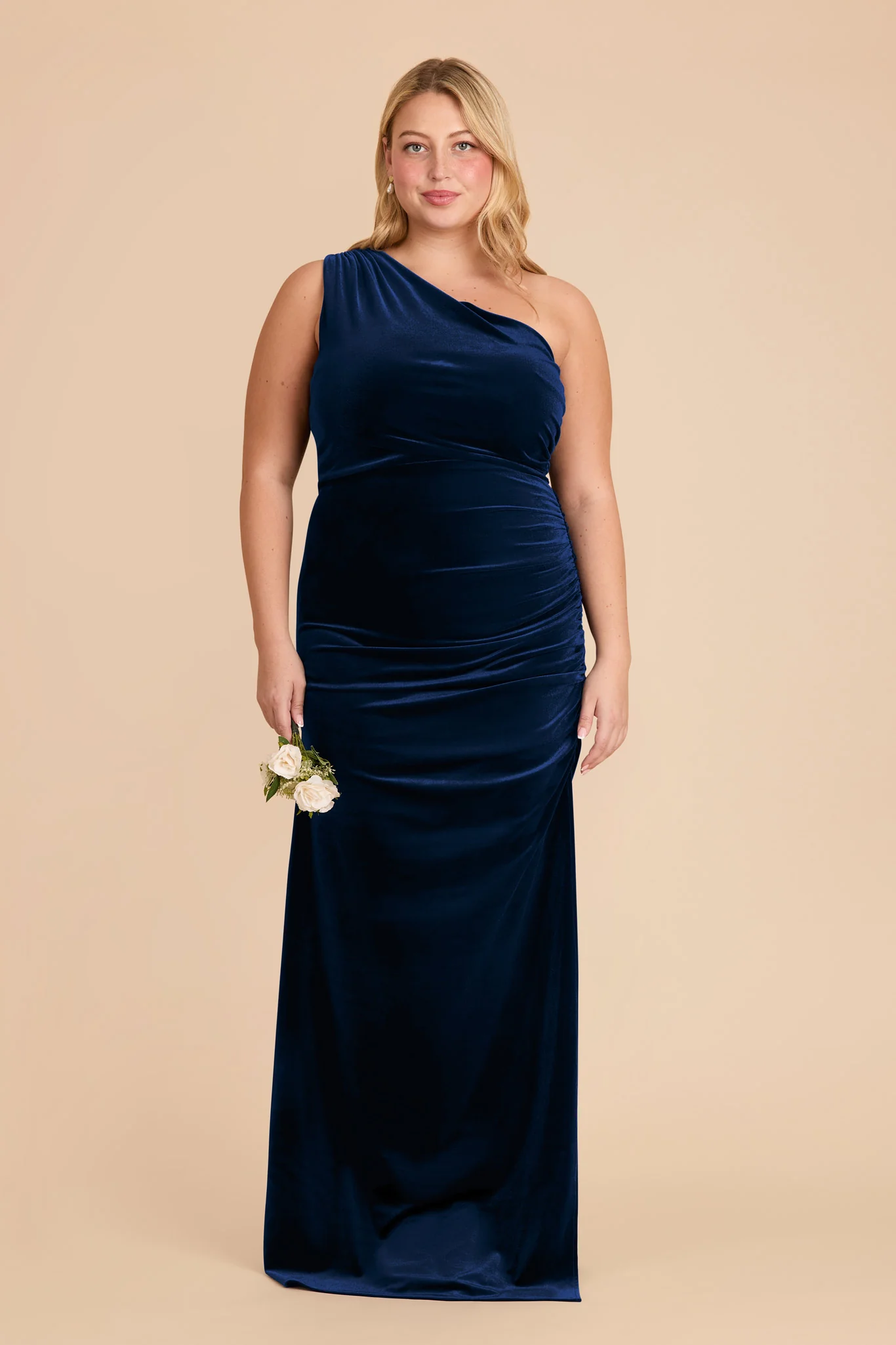 Claudia Velvet Dress - Navy - Image 2