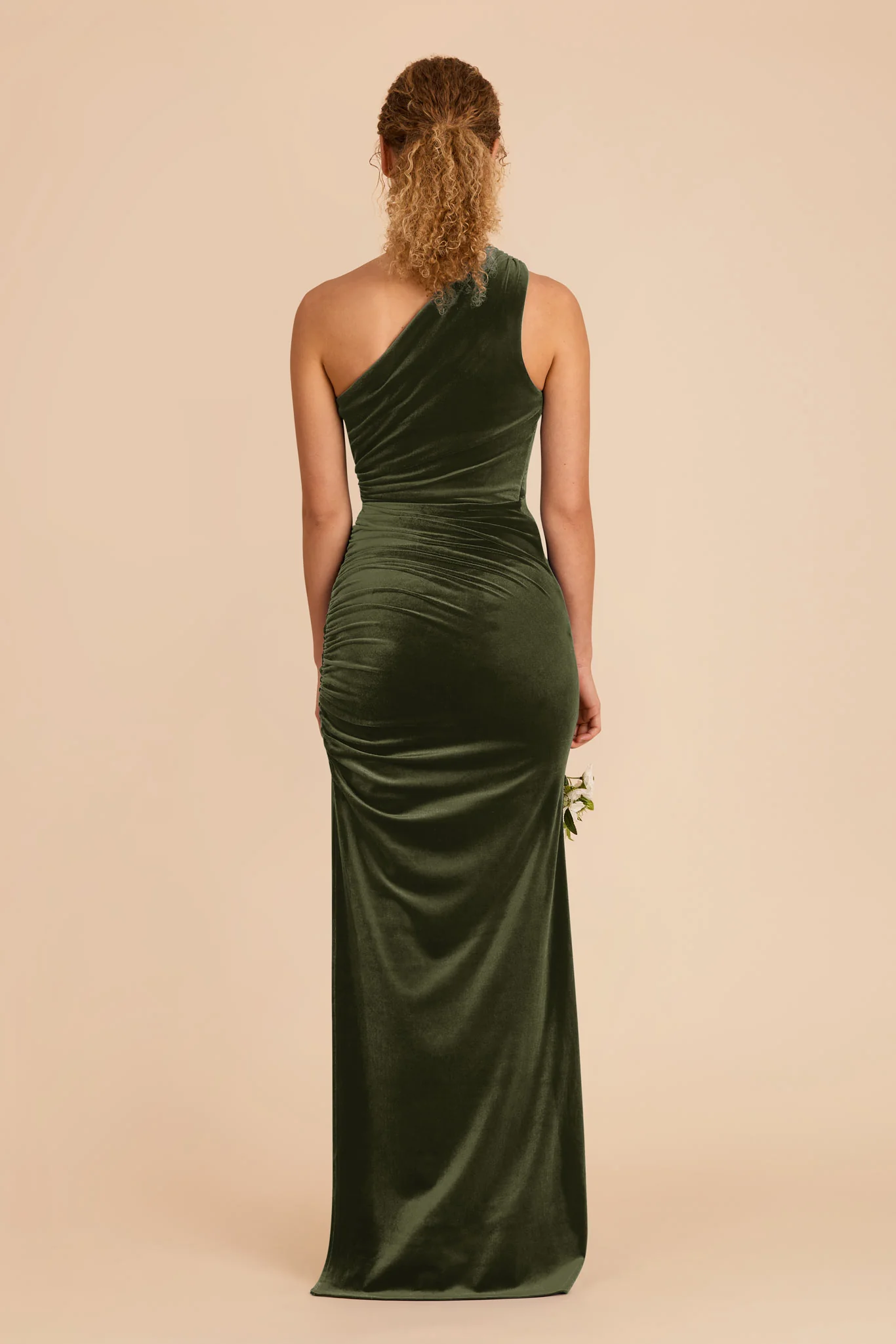 Claudia Velvet Dress - Olive - Image 5