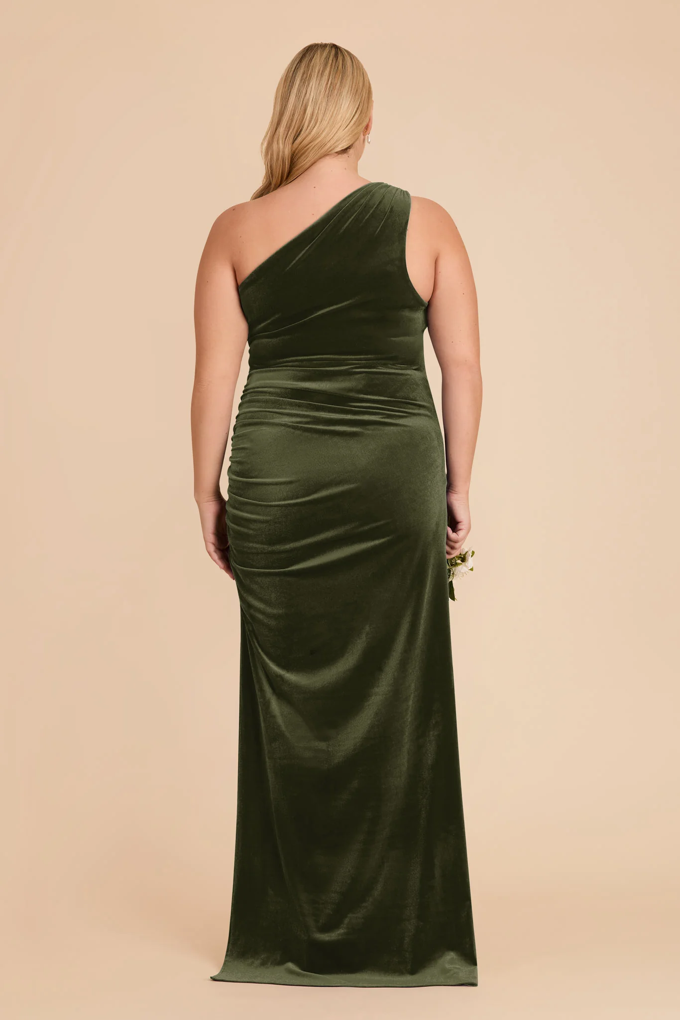 Claudia Velvet Dress - Olive - Image 8
