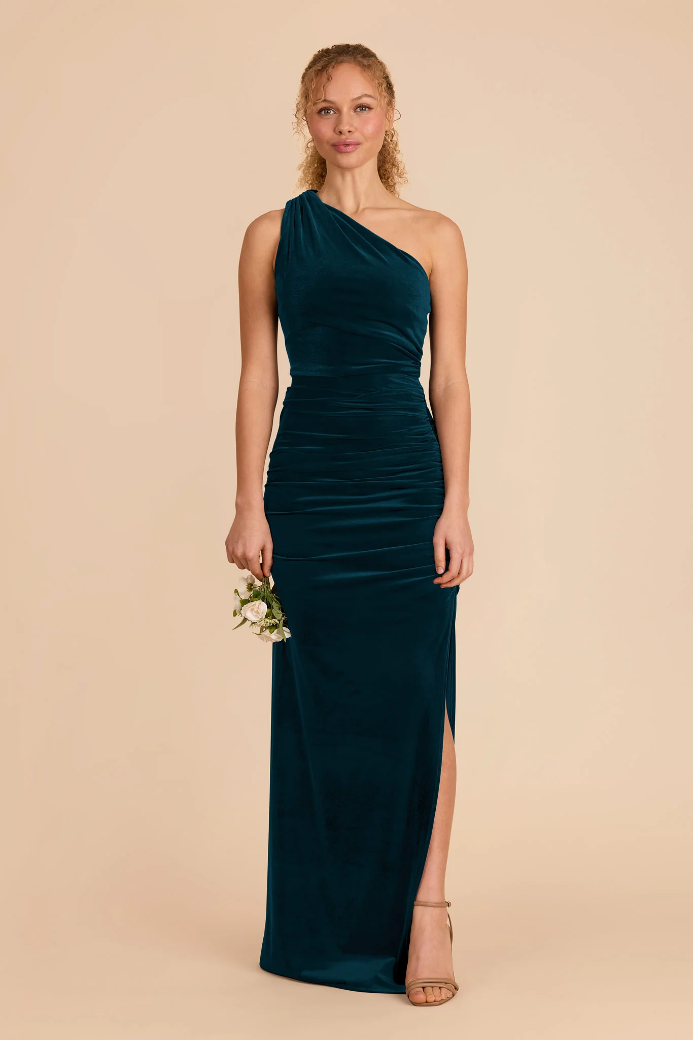 Claudia Velvet Dress - Peacock