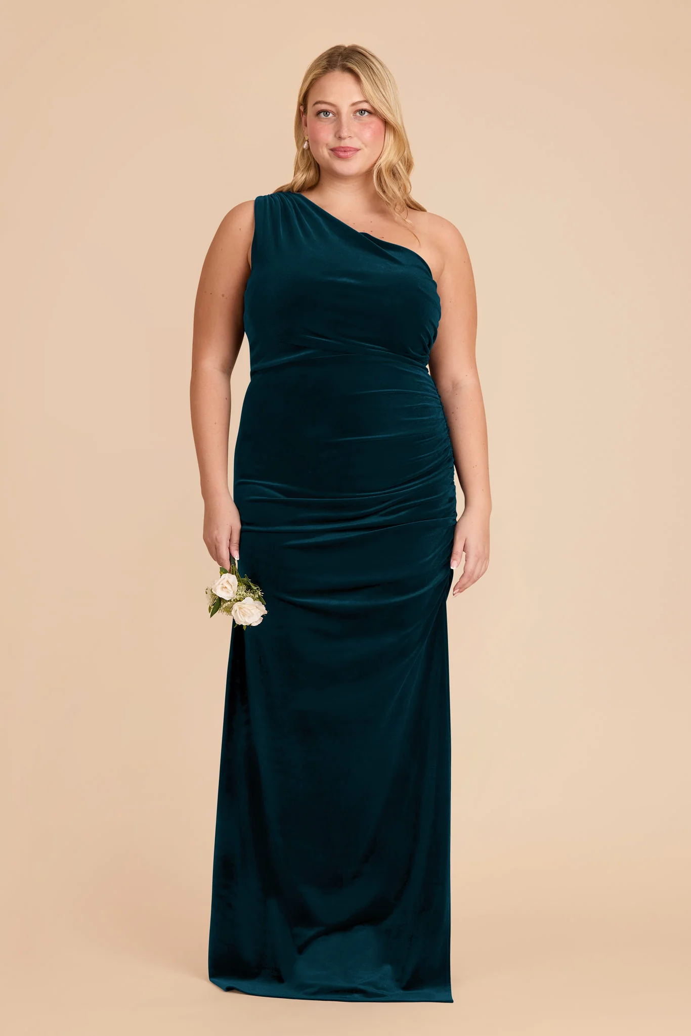 Claudia Velvet Dress - Peacock - Image 2