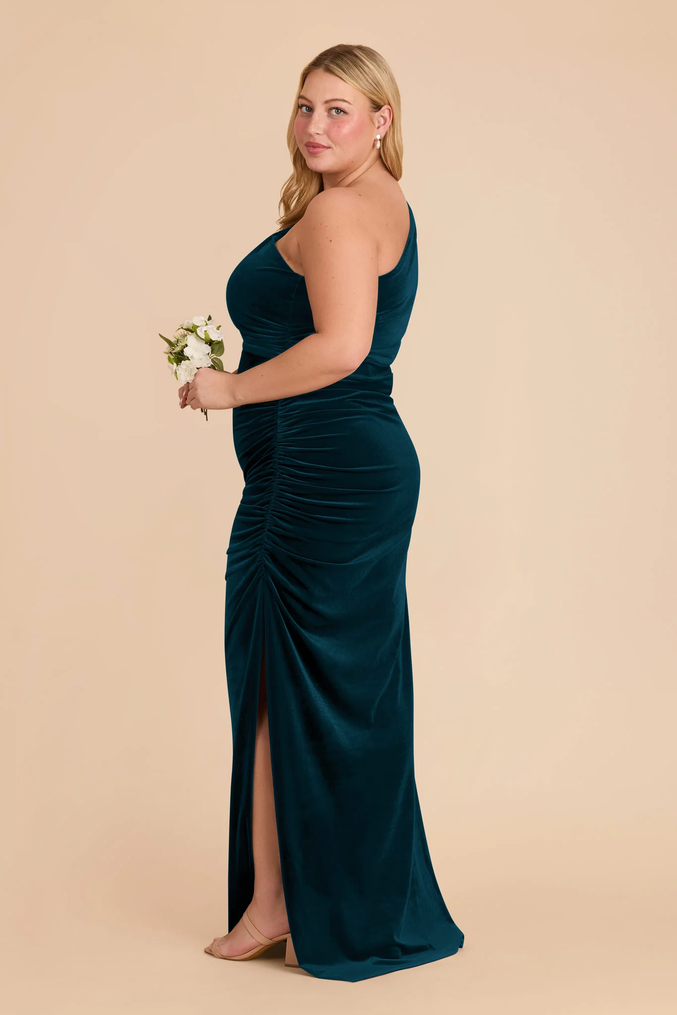 Claudia Velvet Dress - Peacock - Image 7