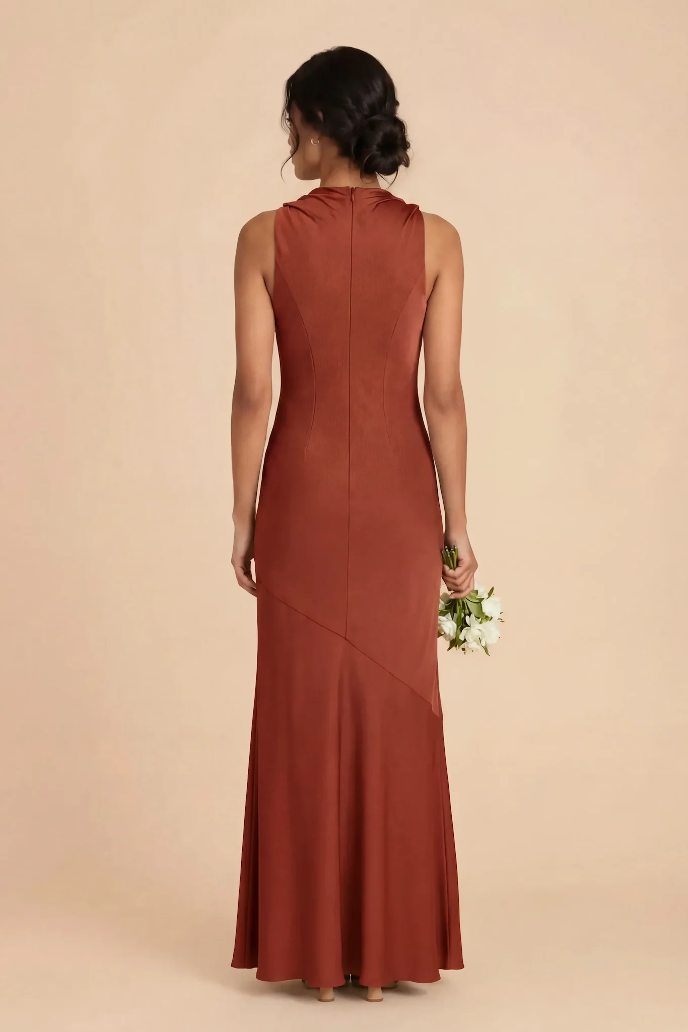 Daisy Matte Satin Dress - Auburn - Image 4