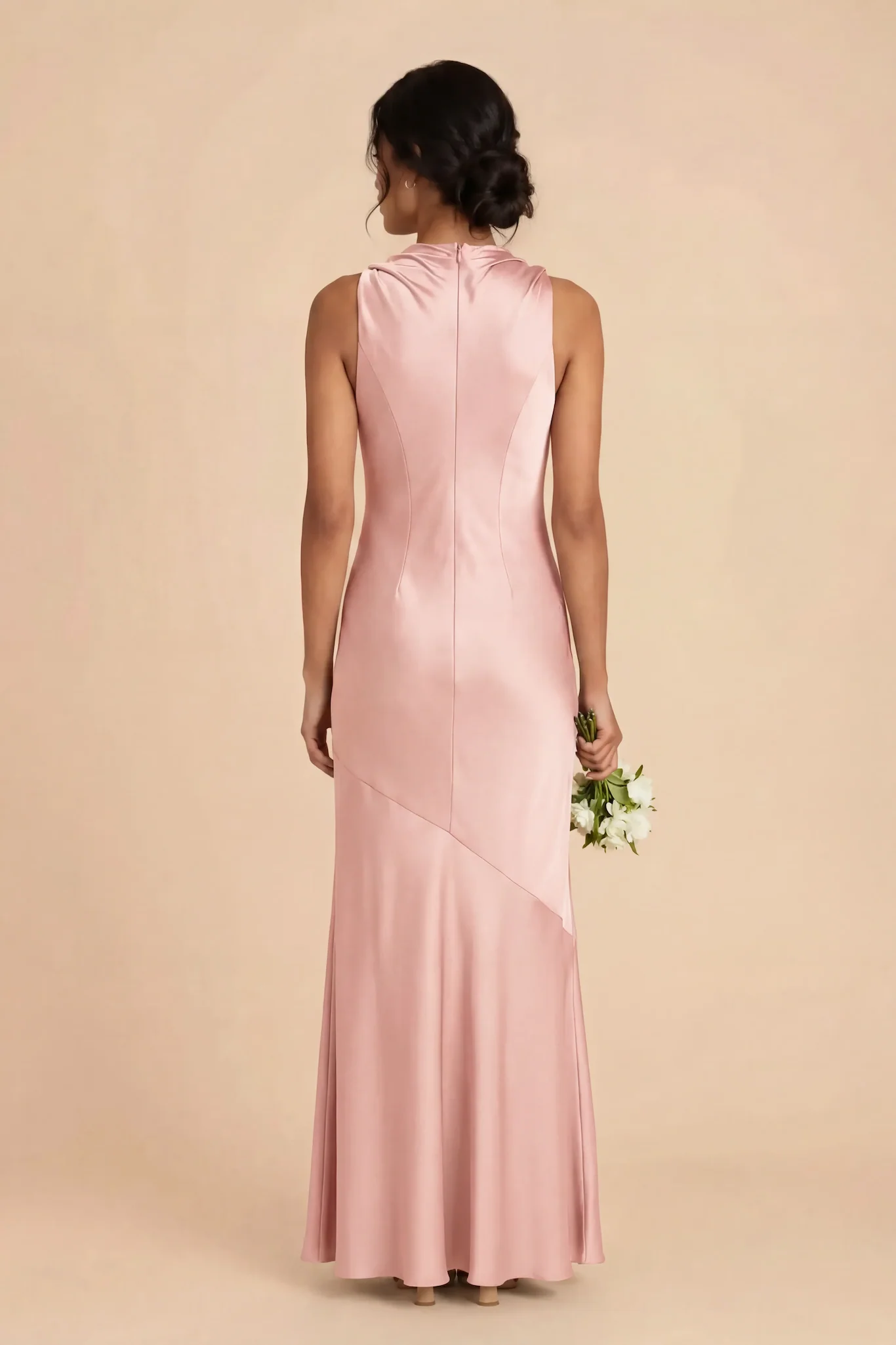 Daisy Matte Satin Dress - Blush Pink - Image 4