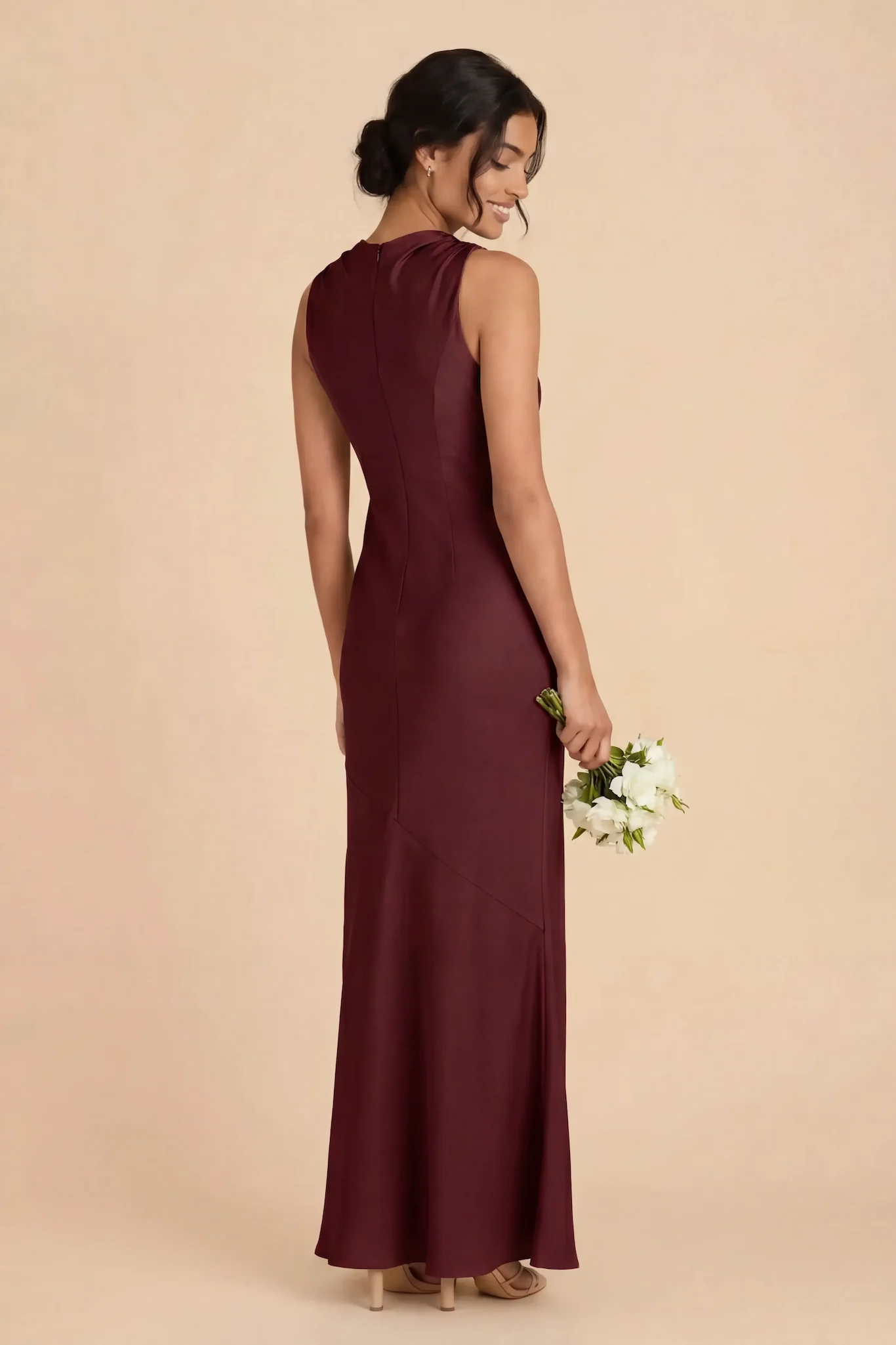 Daisy Matte Satin Dress - Cabernet - Image 3