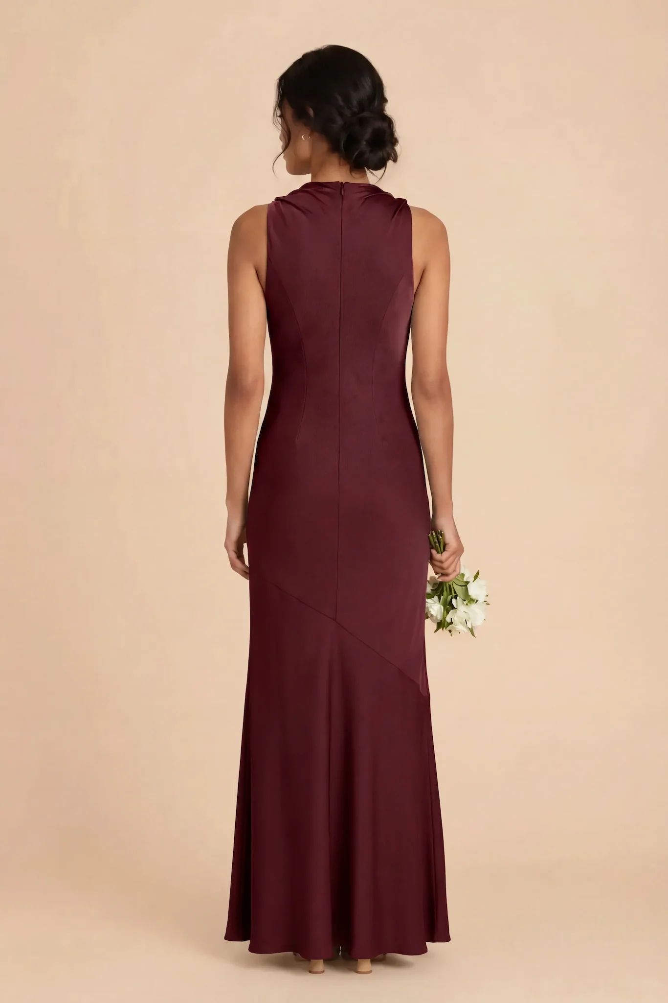 Daisy Matte Satin Dress - Cabernet - Image 4
