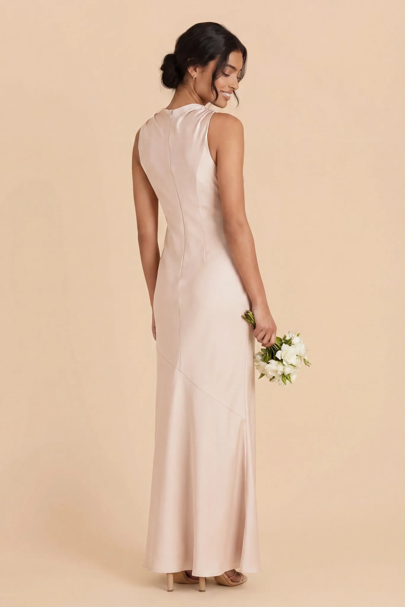 Daisy Matte Satin Dress - Champagne - Image 3
