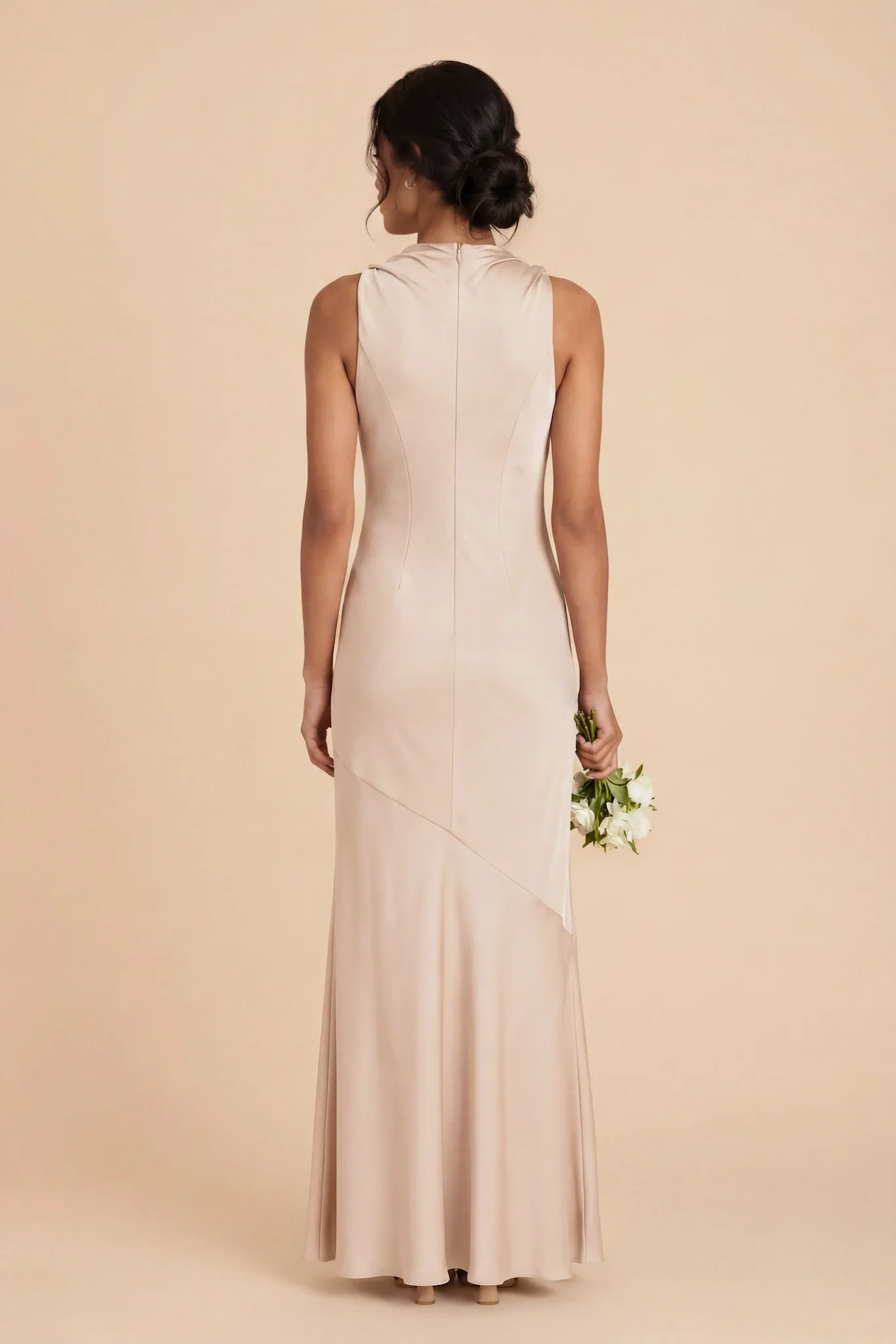 Daisy Matte Satin Dress - Champagne - Image 4