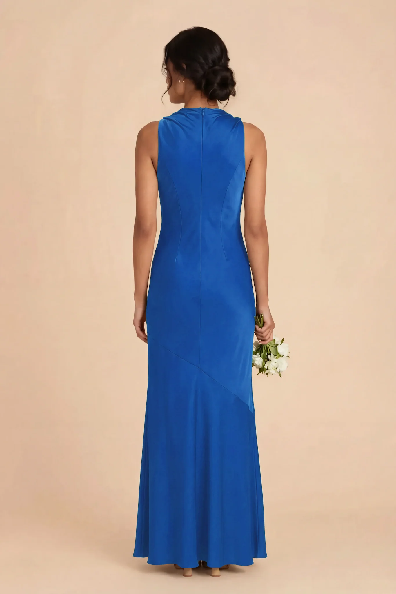 Daisy Matte Satin Dress - Cobalt Blue - Image 4