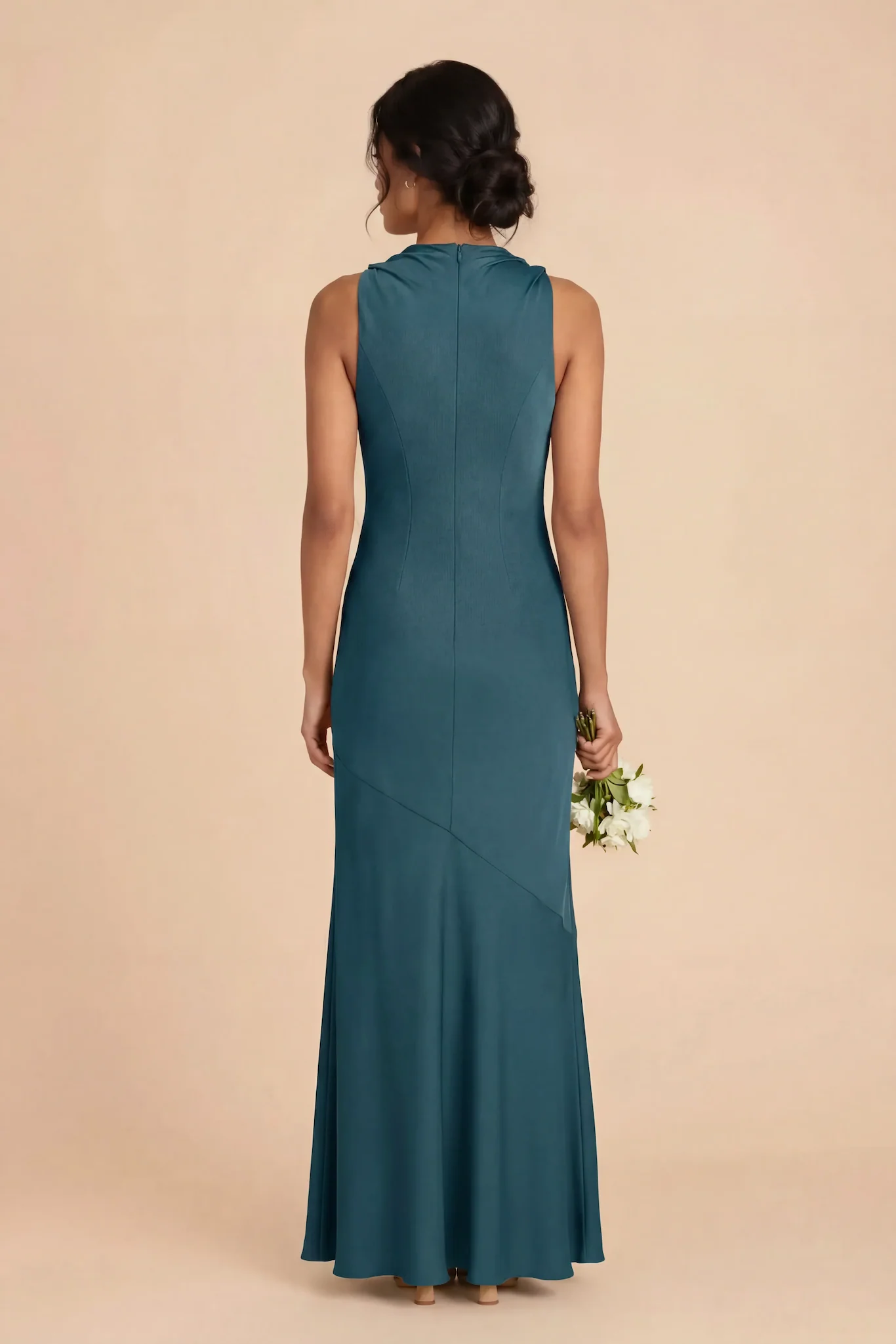 Daisy Matte Satin Dress - Dark Teal - Image 4