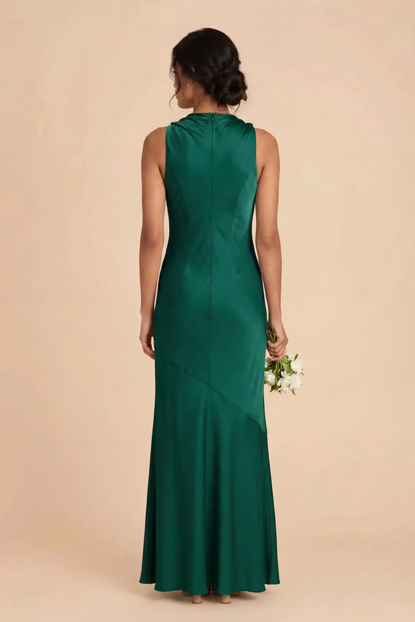 Daisy Matte Satin Dress - Emerald - Image 4