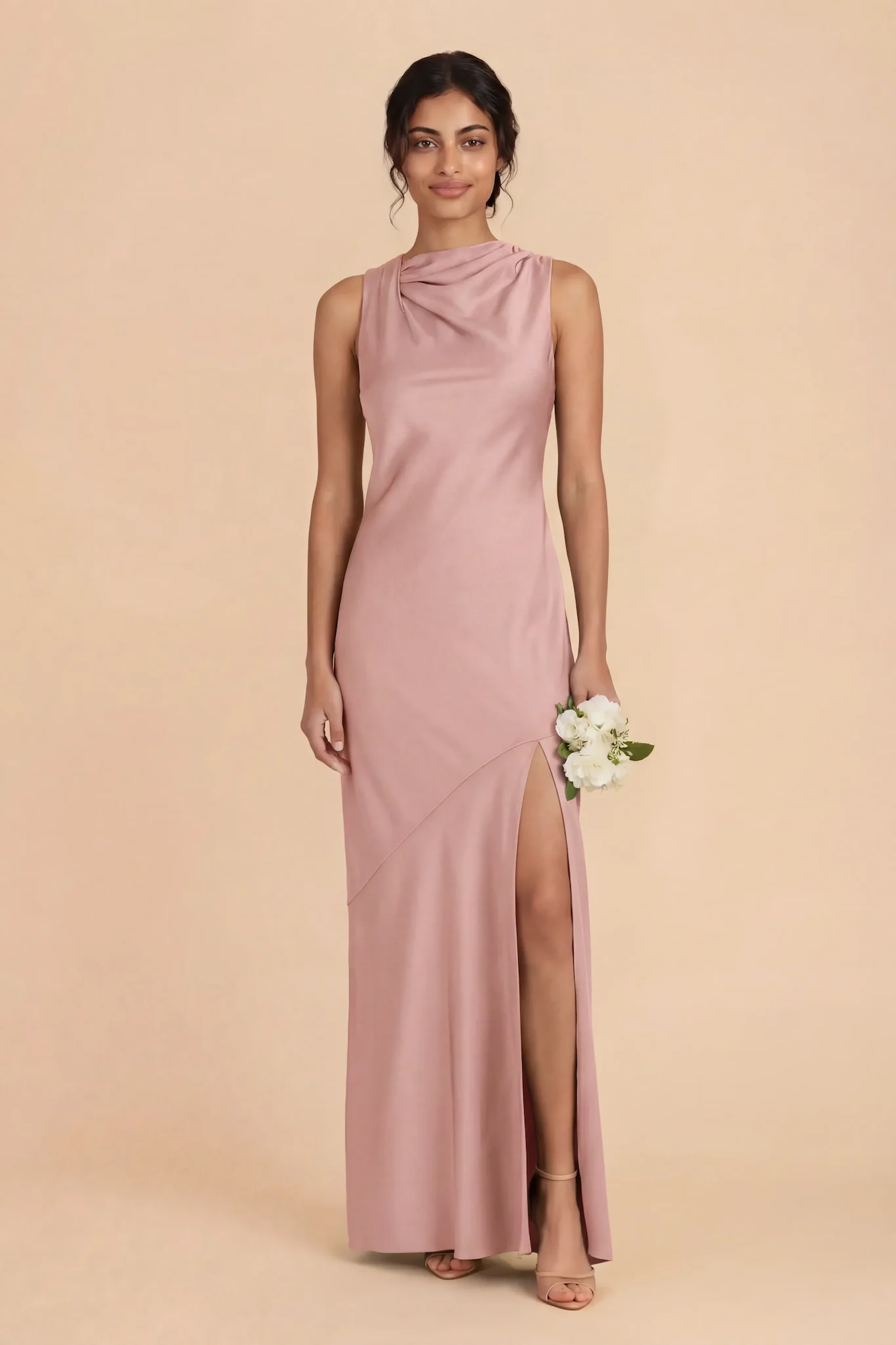 Daisy Matte Satin Dress - English Rose