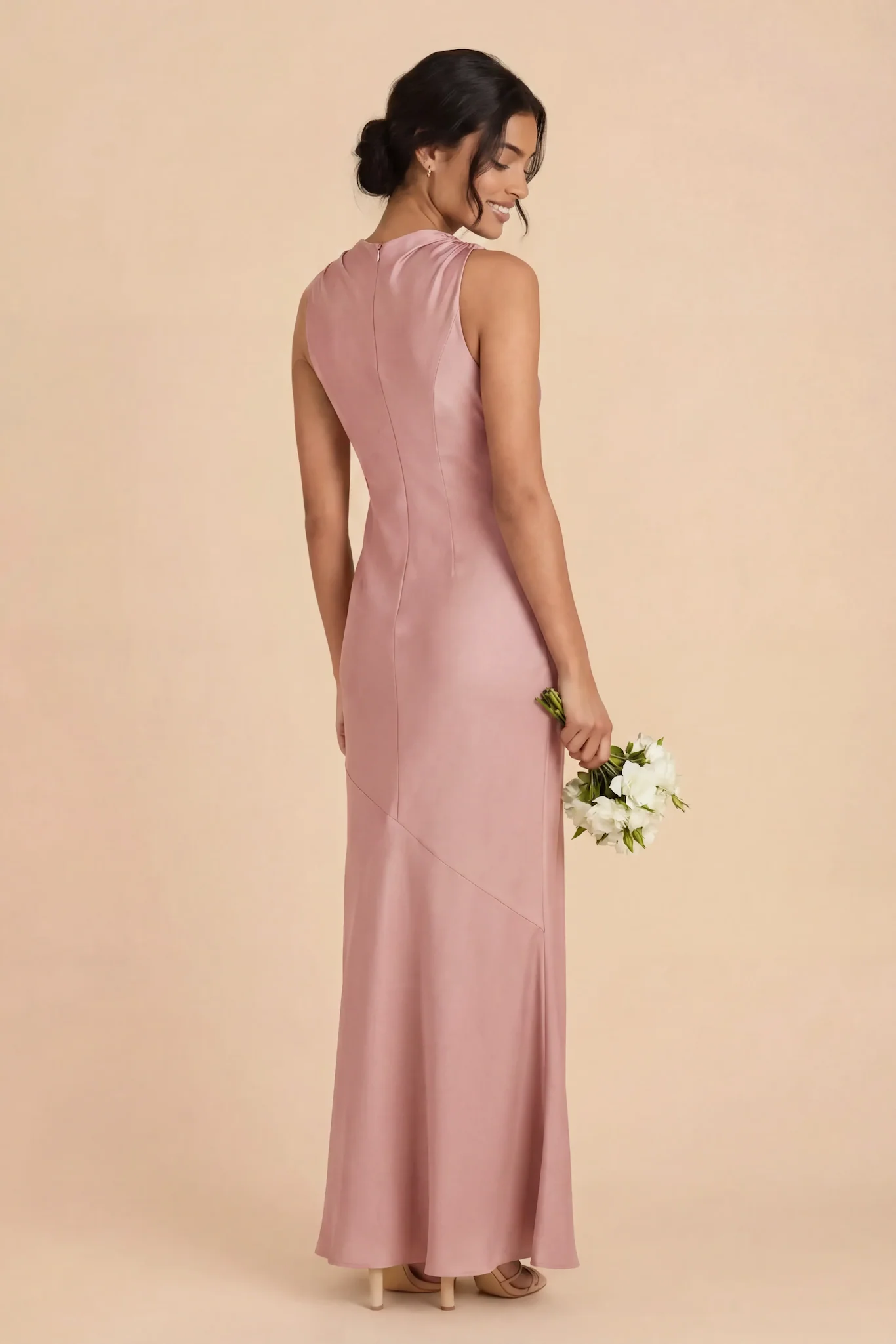Daisy Matte Satin Dress - English Rose - Image 3