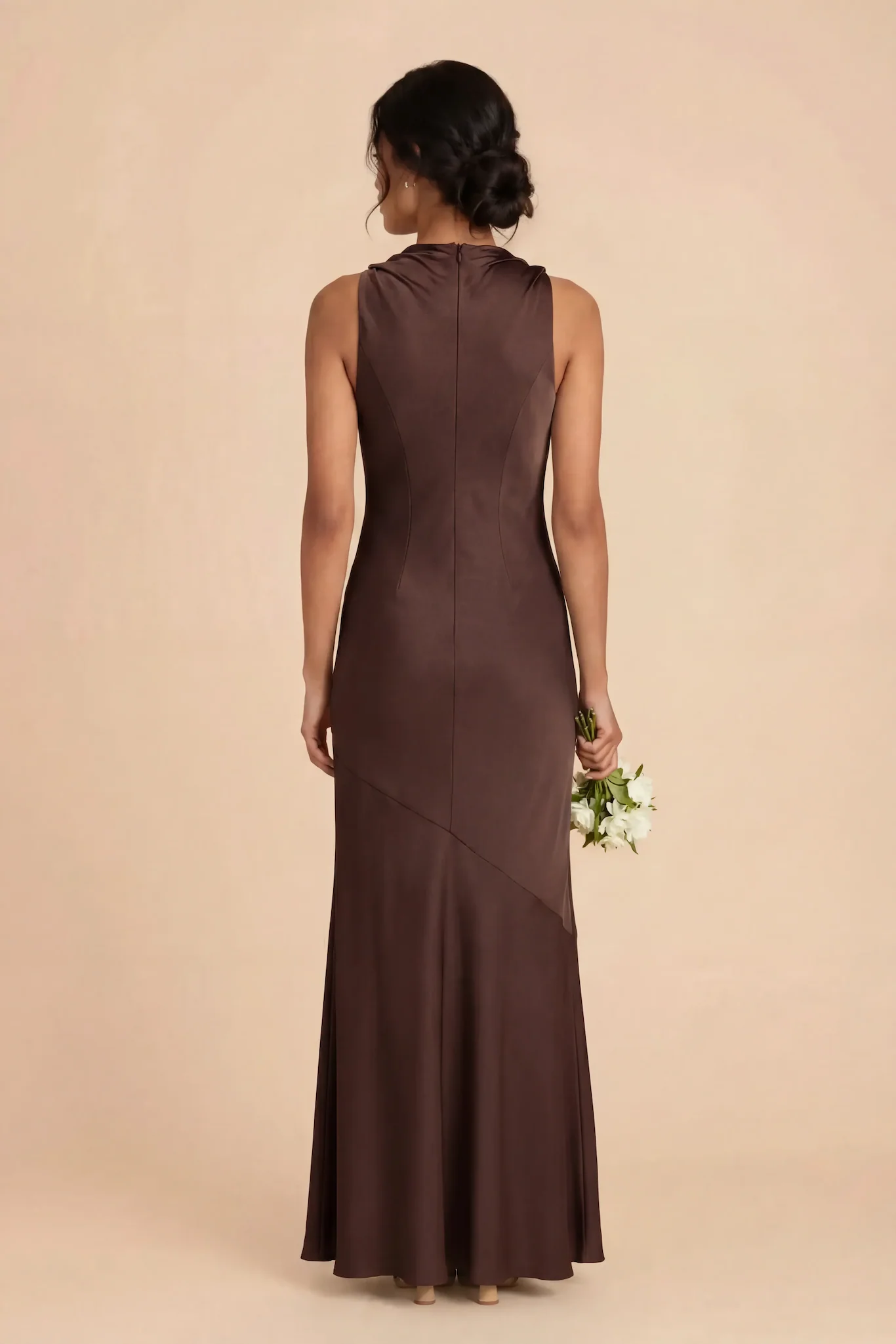 Daisy Matte Satin Dress - Espresso - Image 4
