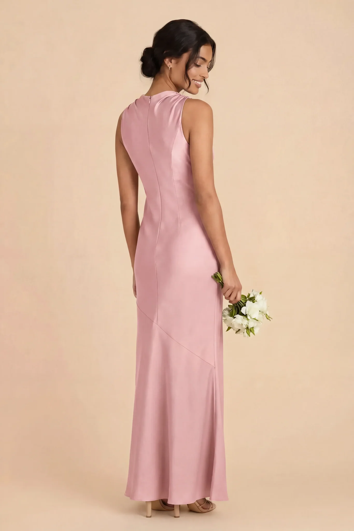 Daisy Matte Satin Dress - Fondant Pink - Image 3