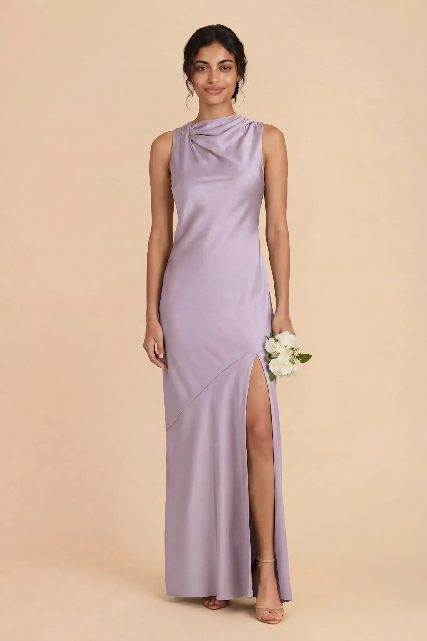 Daisy Matte Satin Dress - Lavender