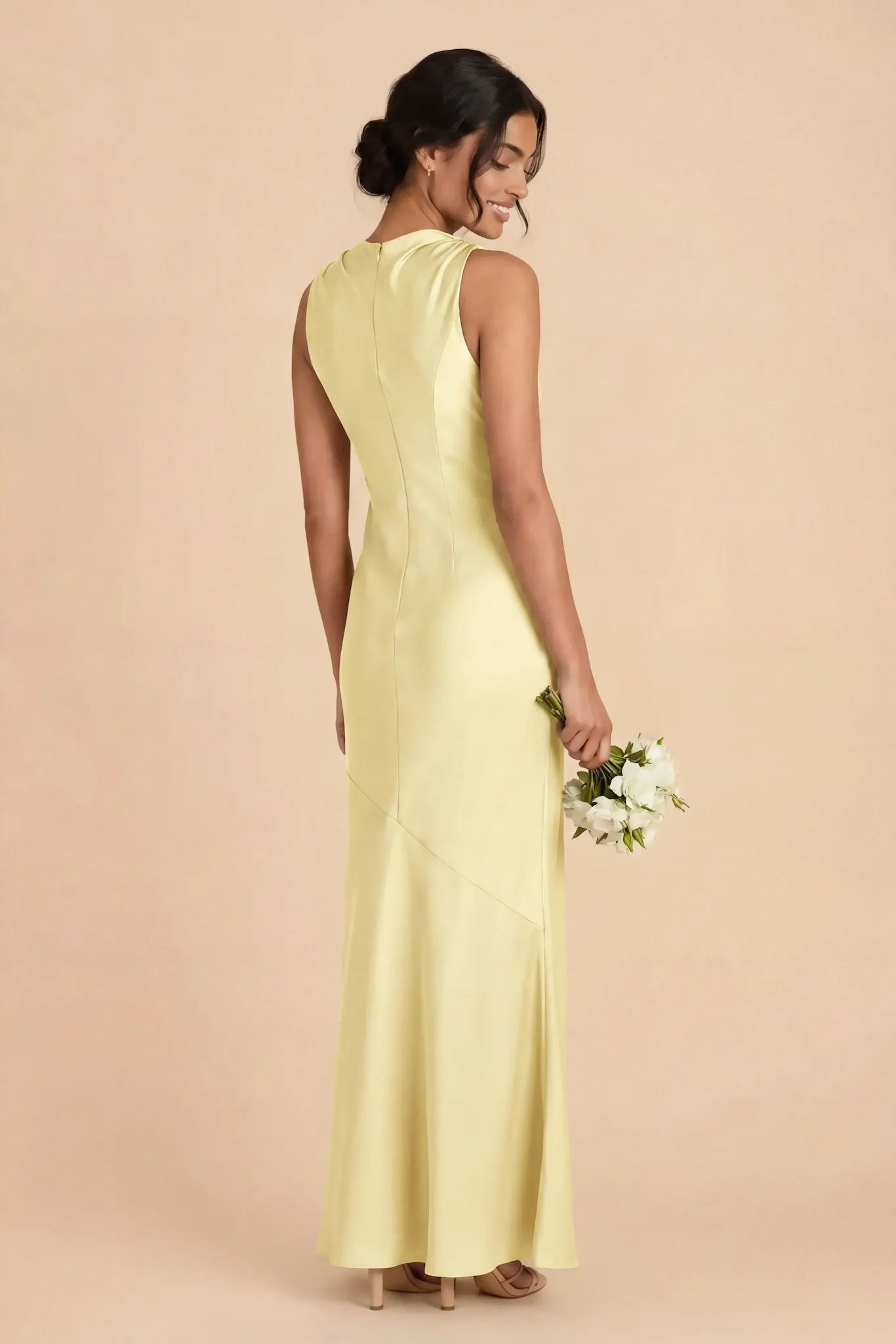 Daisy Matte Satin Dress - Lemon Sorbet - Image 3