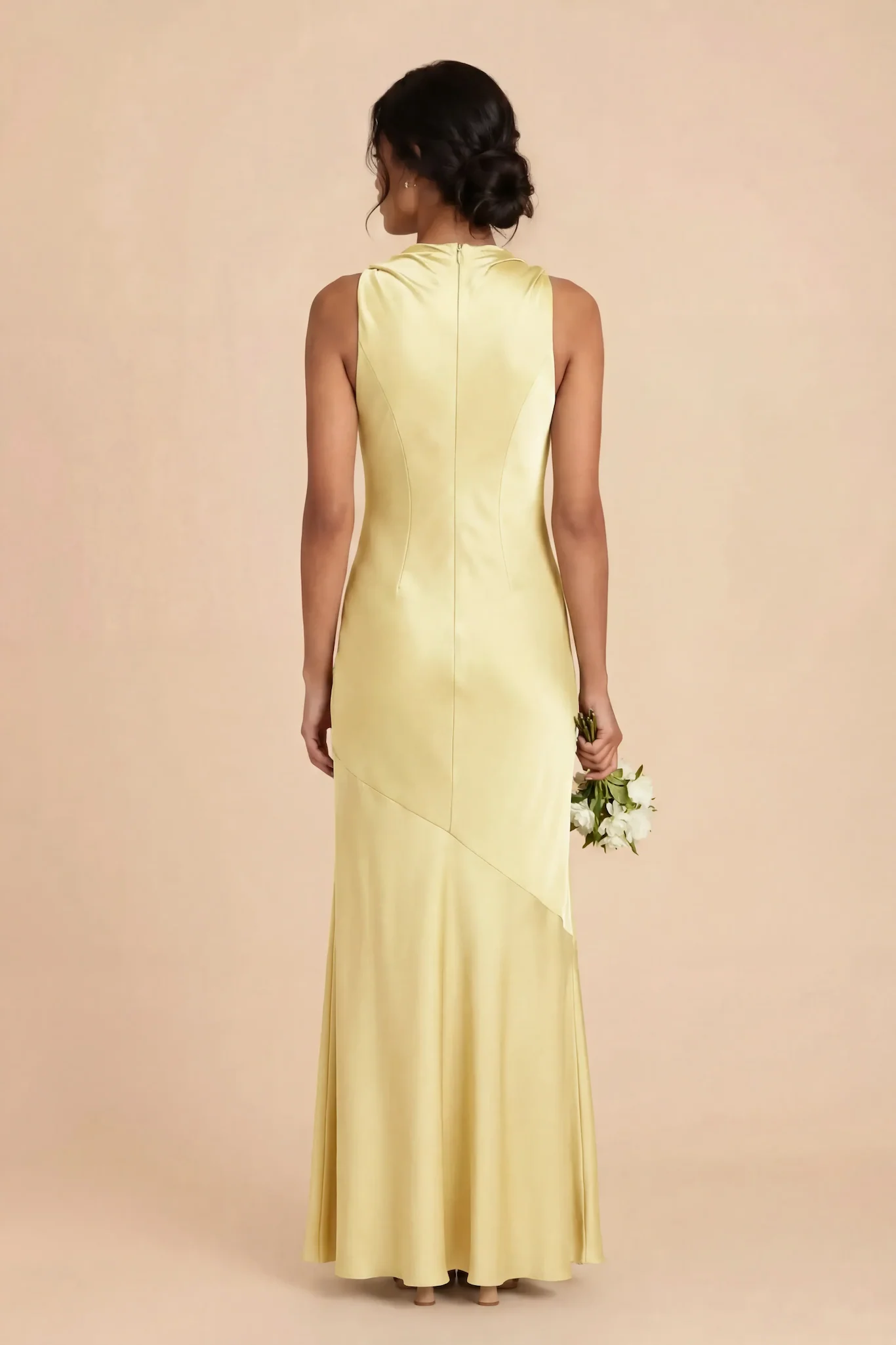 Daisy Matte Satin Dress - Lemon Sorbet - Image 4