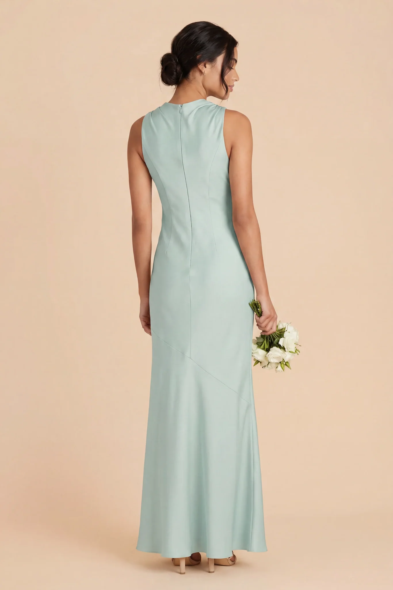 Daisy Matte Satin Dress - Mint - Image 3