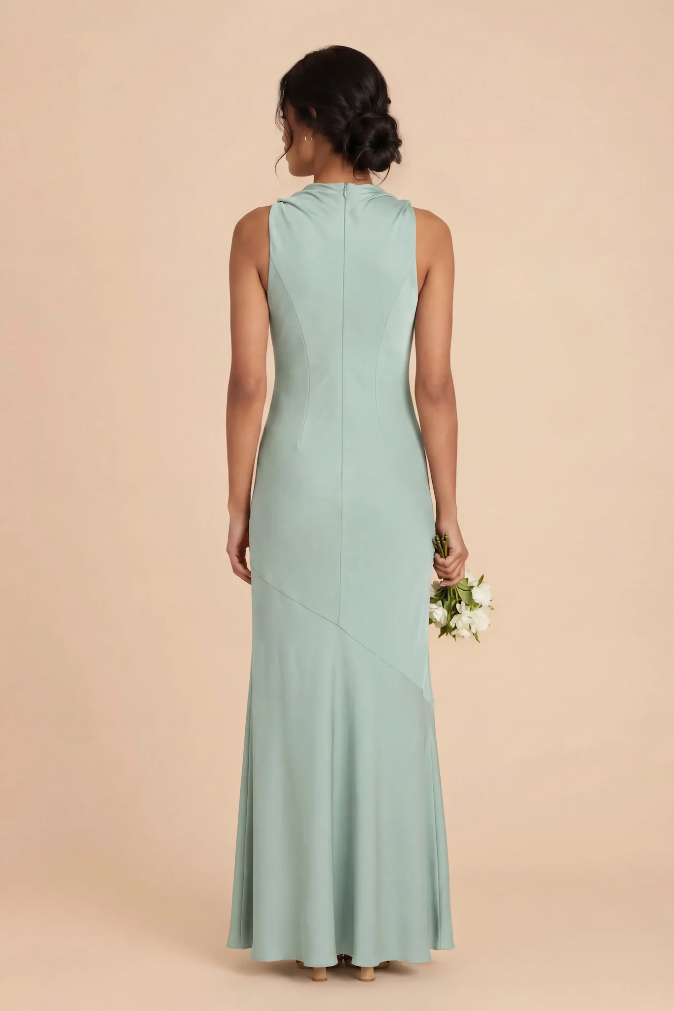 Daisy Matte Satin Dress - Mint - Image 4