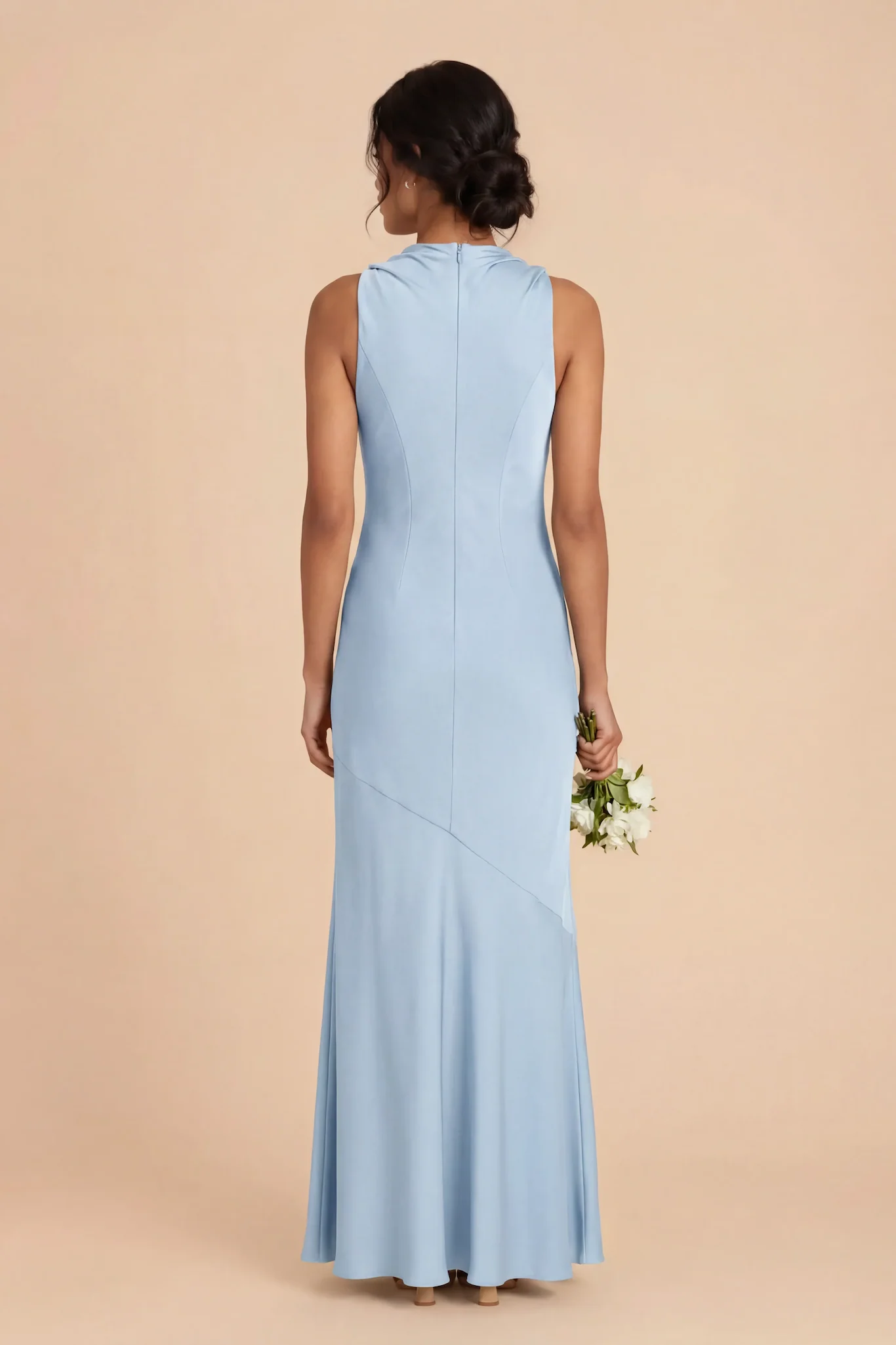 Daisy Matte Satin Dress - Mist Blue - Image 4
