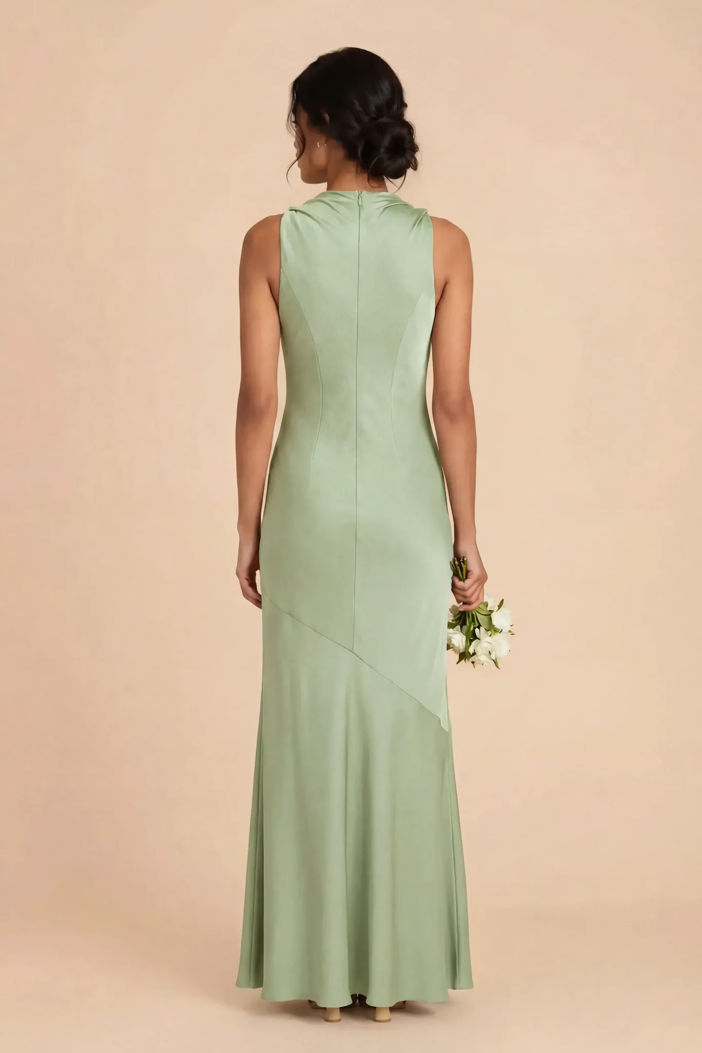Daisy Matte Satin Dress - Pistachio - Image 4