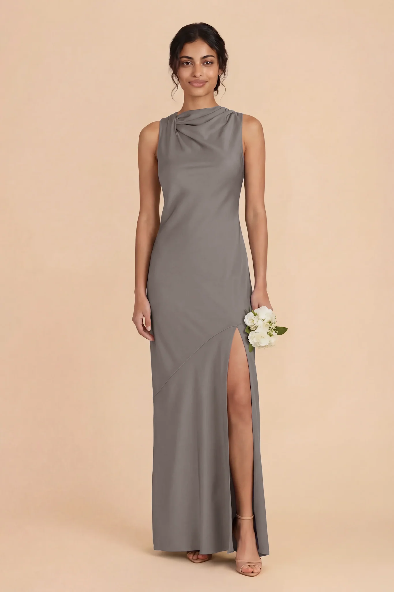Daisy Matte Satin Dress - Quartz