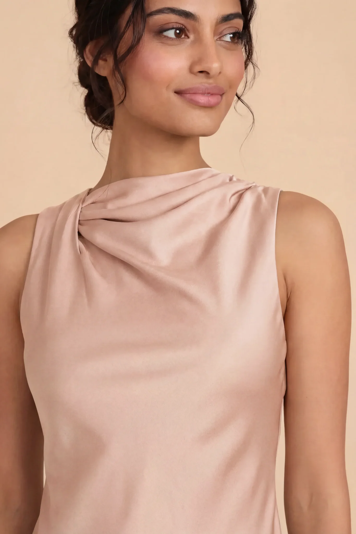 Daisy Matte Satin Dress - Rose Gold - Image 5