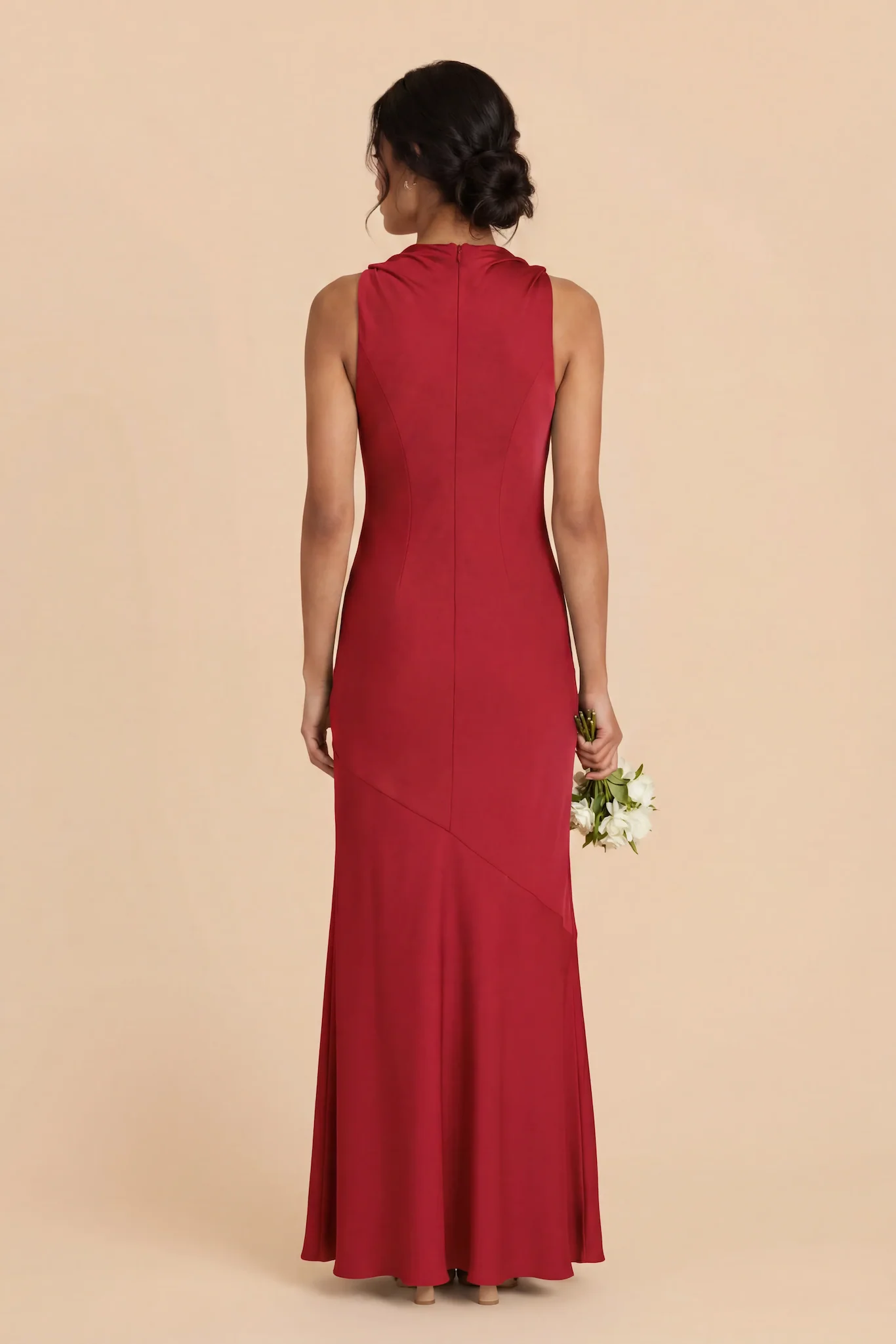 Daisy Matte Satin Dress - Ruby Red - Image 4