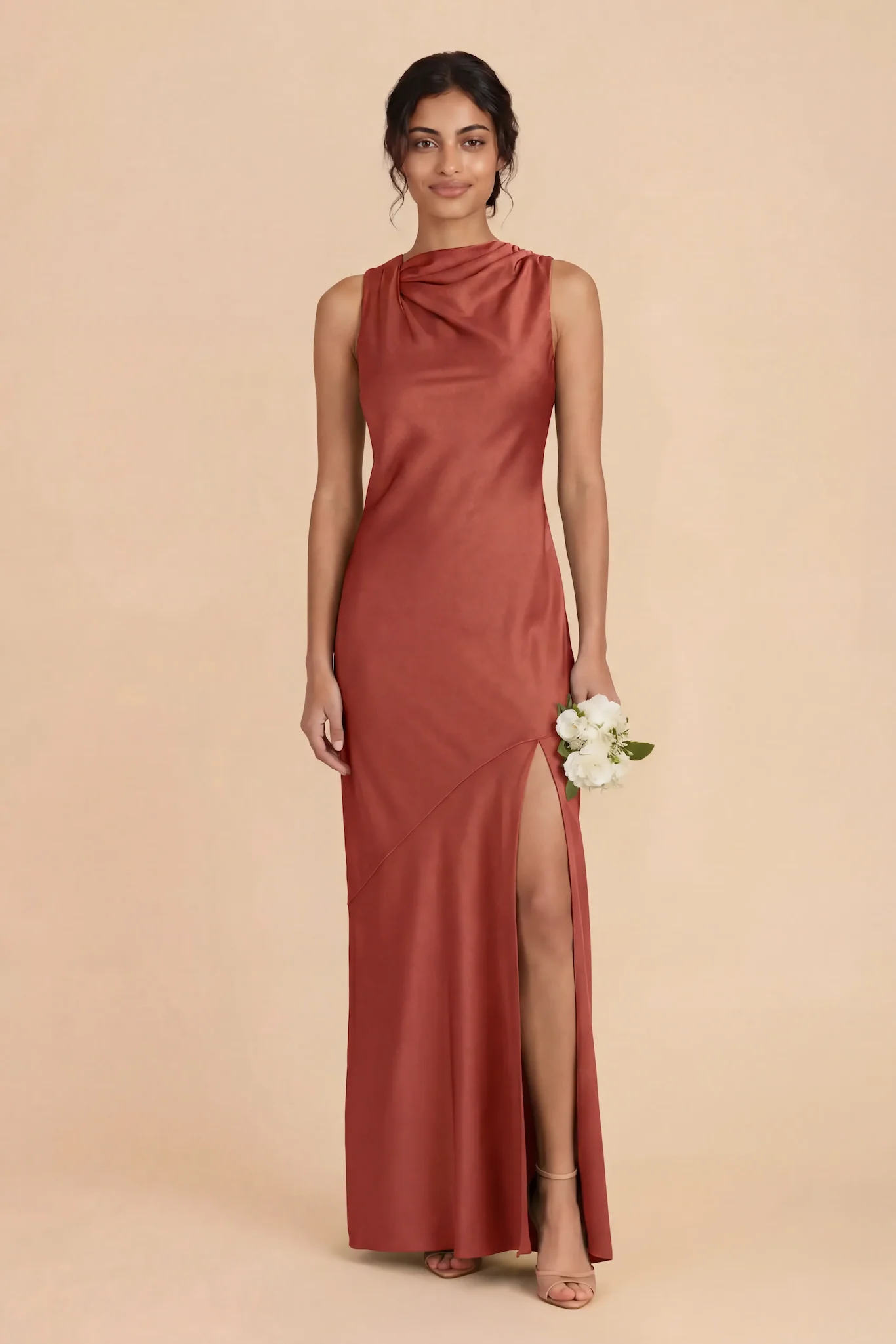 Daisy Matte Satin Dress - Spice