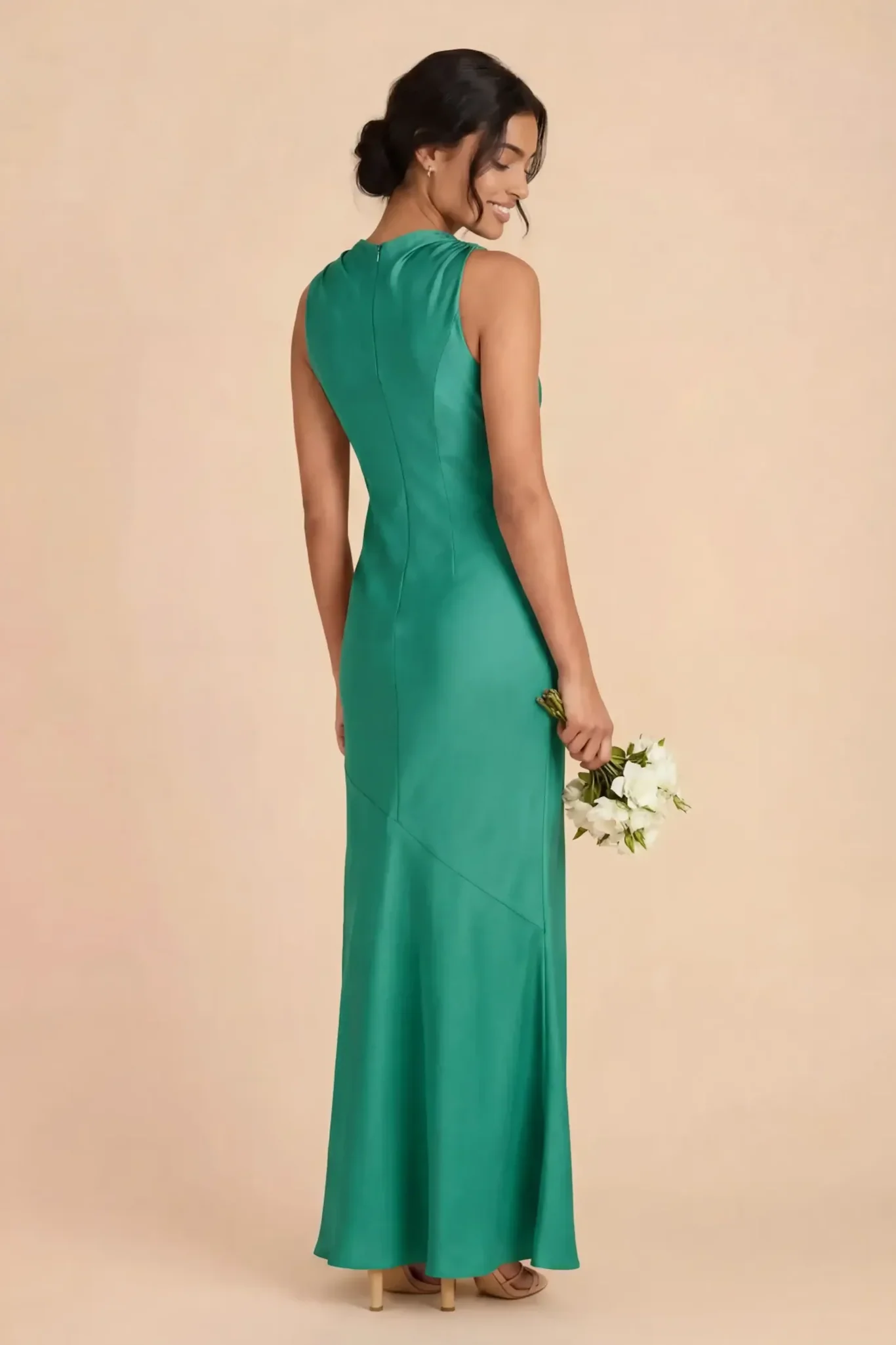 Daisy Matte Satin Dress - Turquoise - Image 3