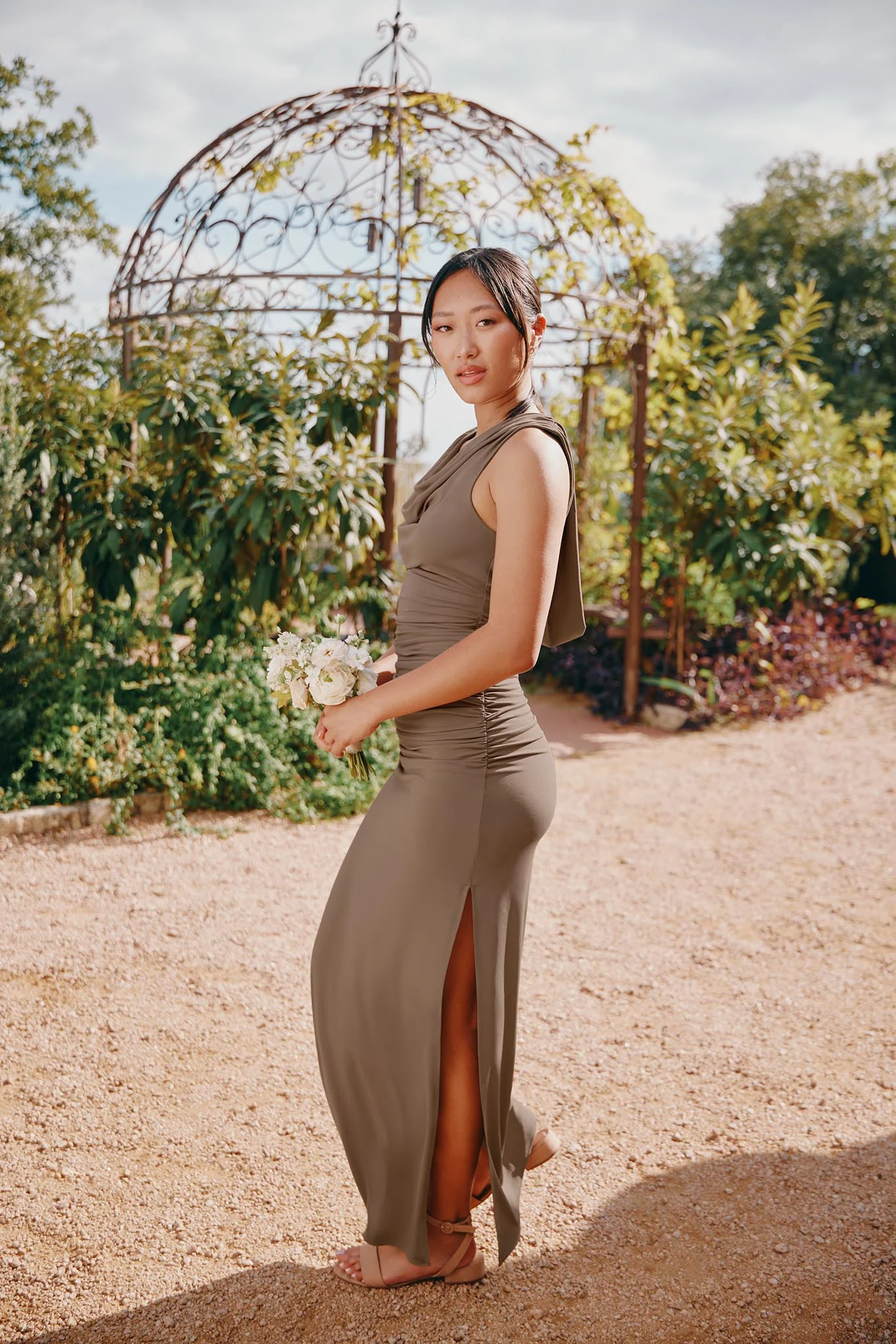 Danny Luxe Stretch Knit Dress - Mocha - Image 2