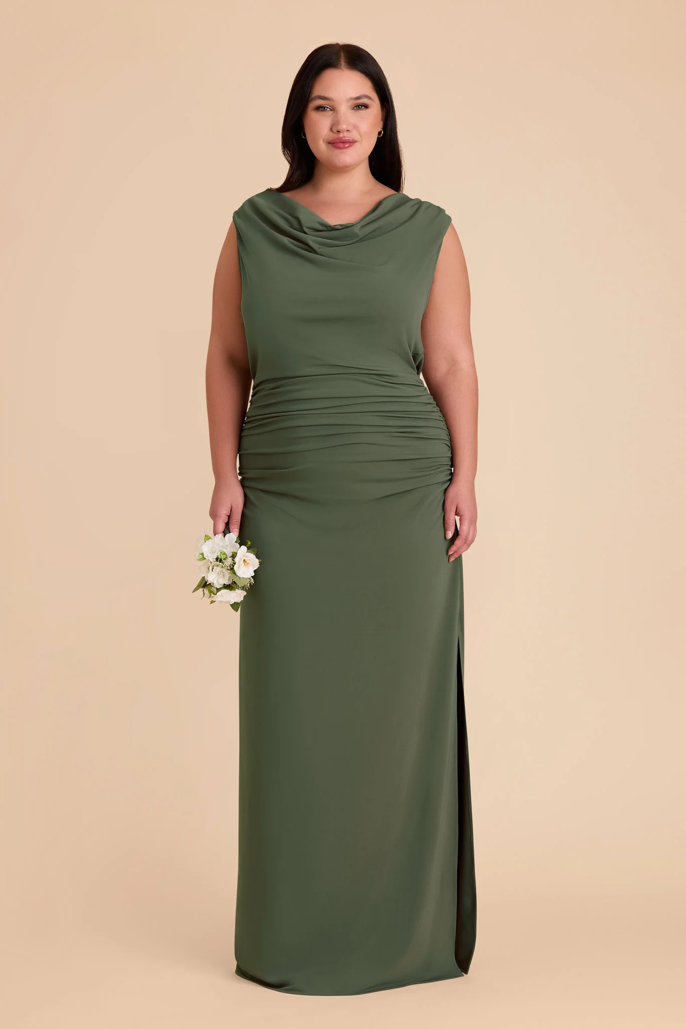 Danny Luxe Stretch Knit Dress - Olive - Image 15