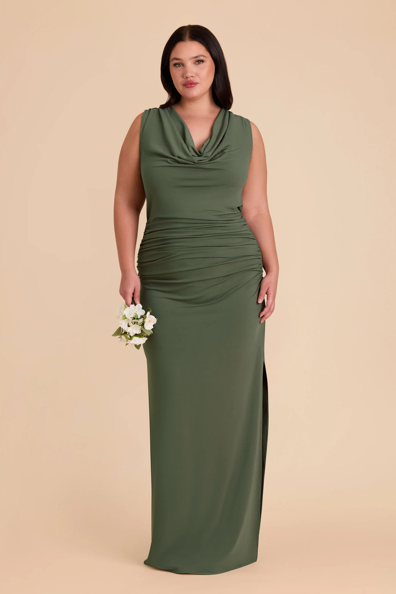 Danny Luxe Stretch Knit Dress - Olive - Image 17