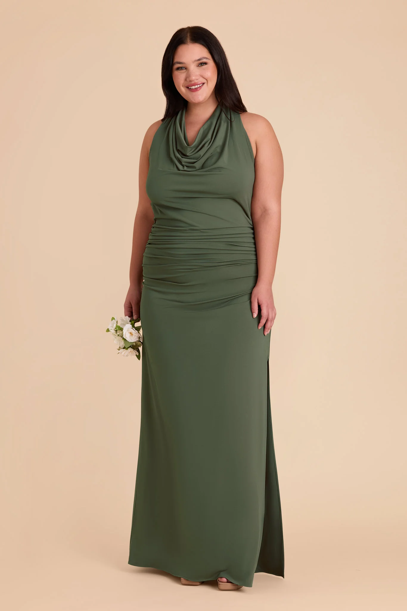 Danny Luxe Stretch Knit Dress - Olive - Image 18