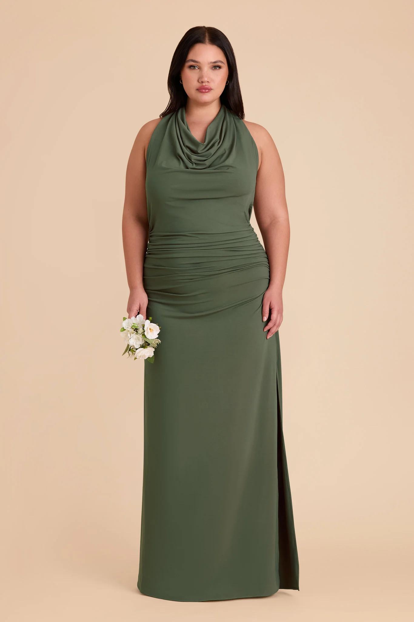Danny Luxe Stretch Knit Dress - Olive - Image 2