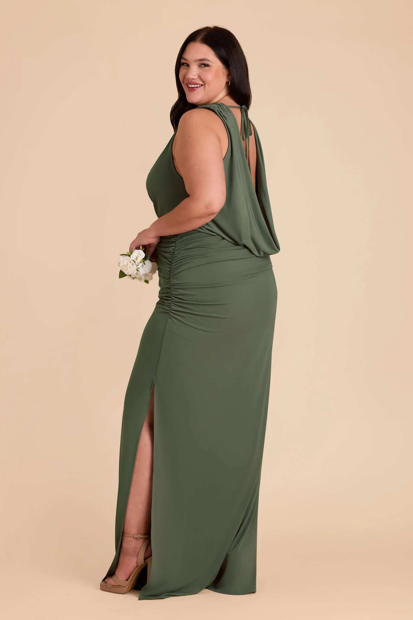 Danny Luxe Stretch Knit Dress - Olive - Image 20