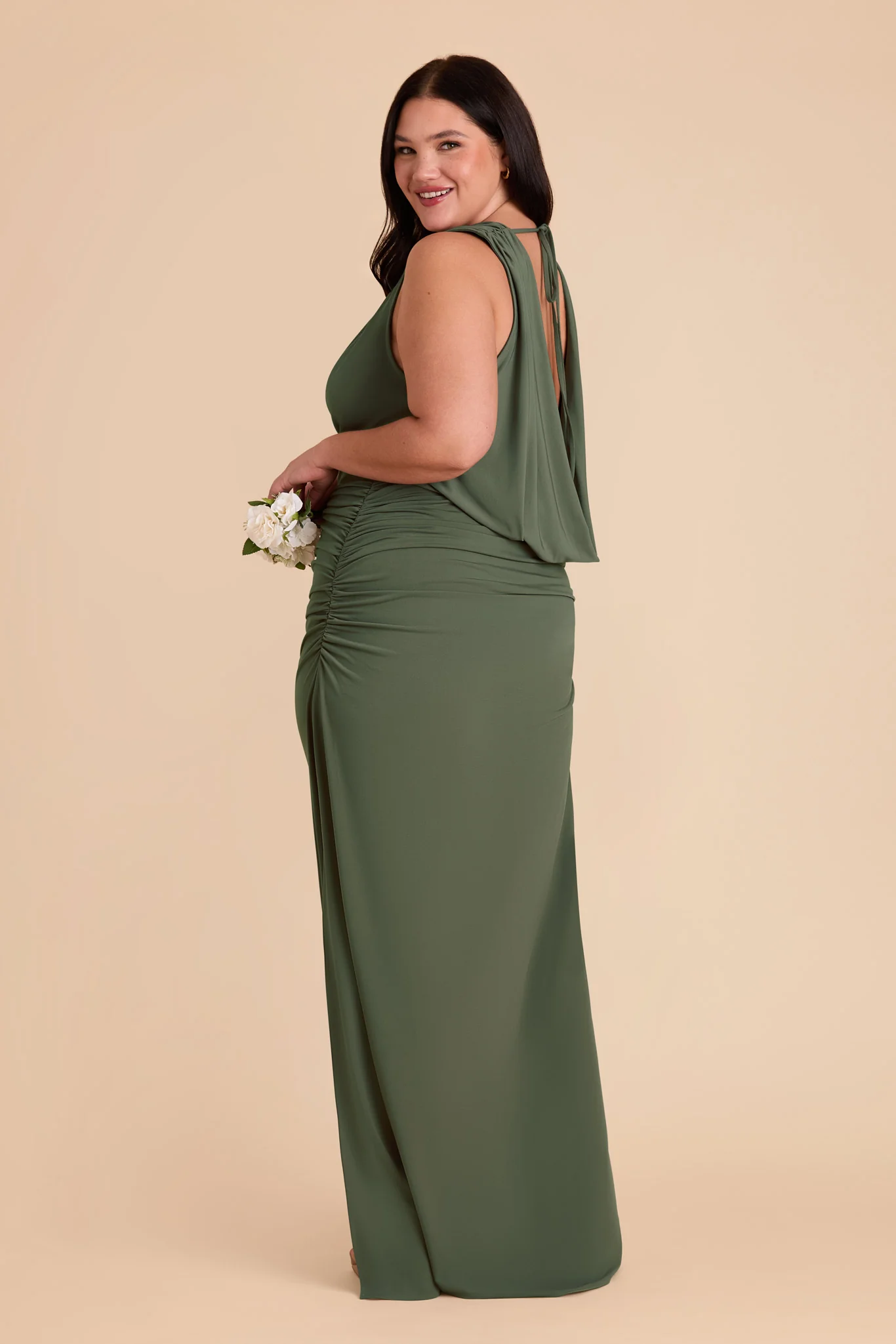 Danny Luxe Stretch Knit Dress - Olive - Image 21