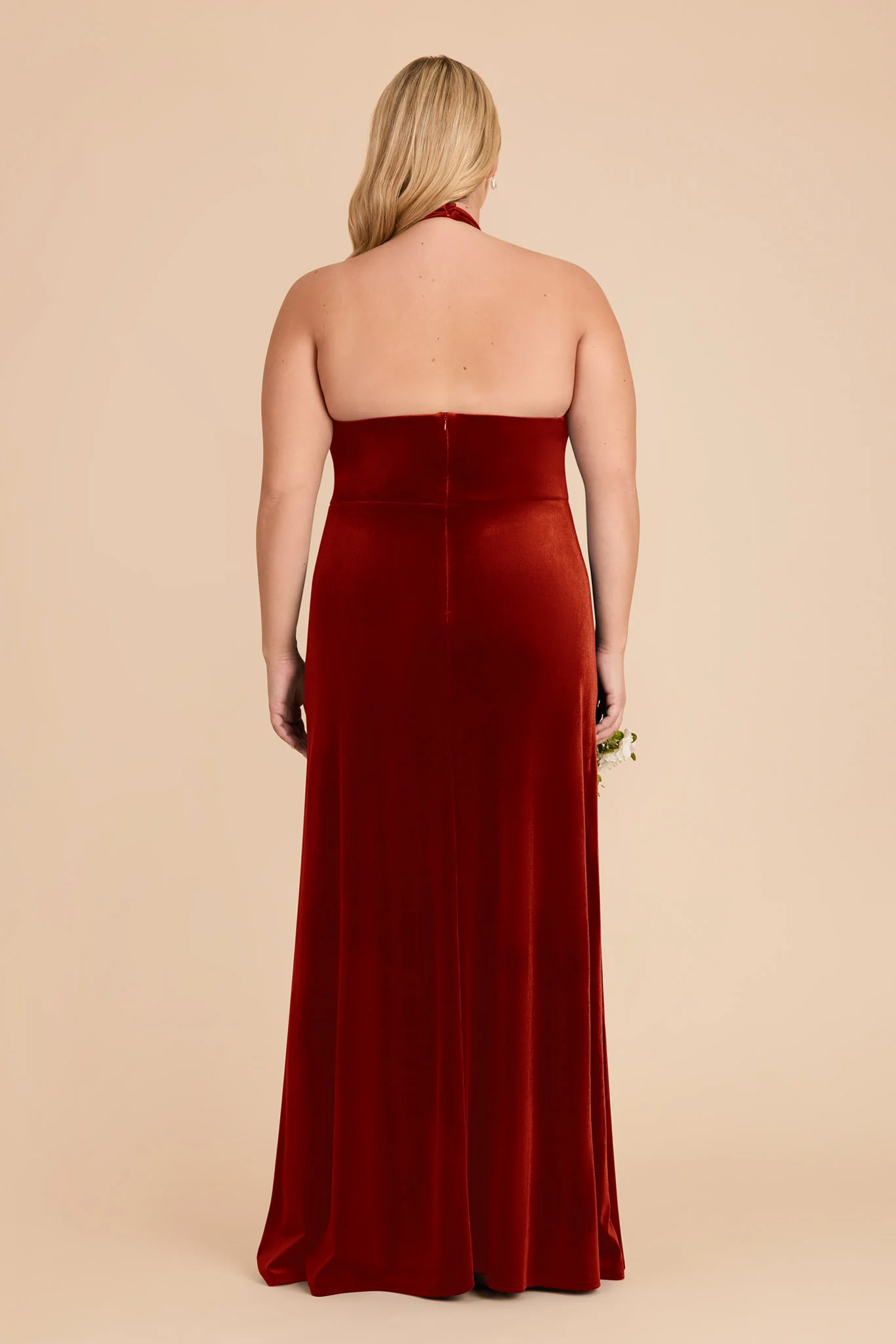 Daphne Velvet Dress - Burnt Orange - Image 8