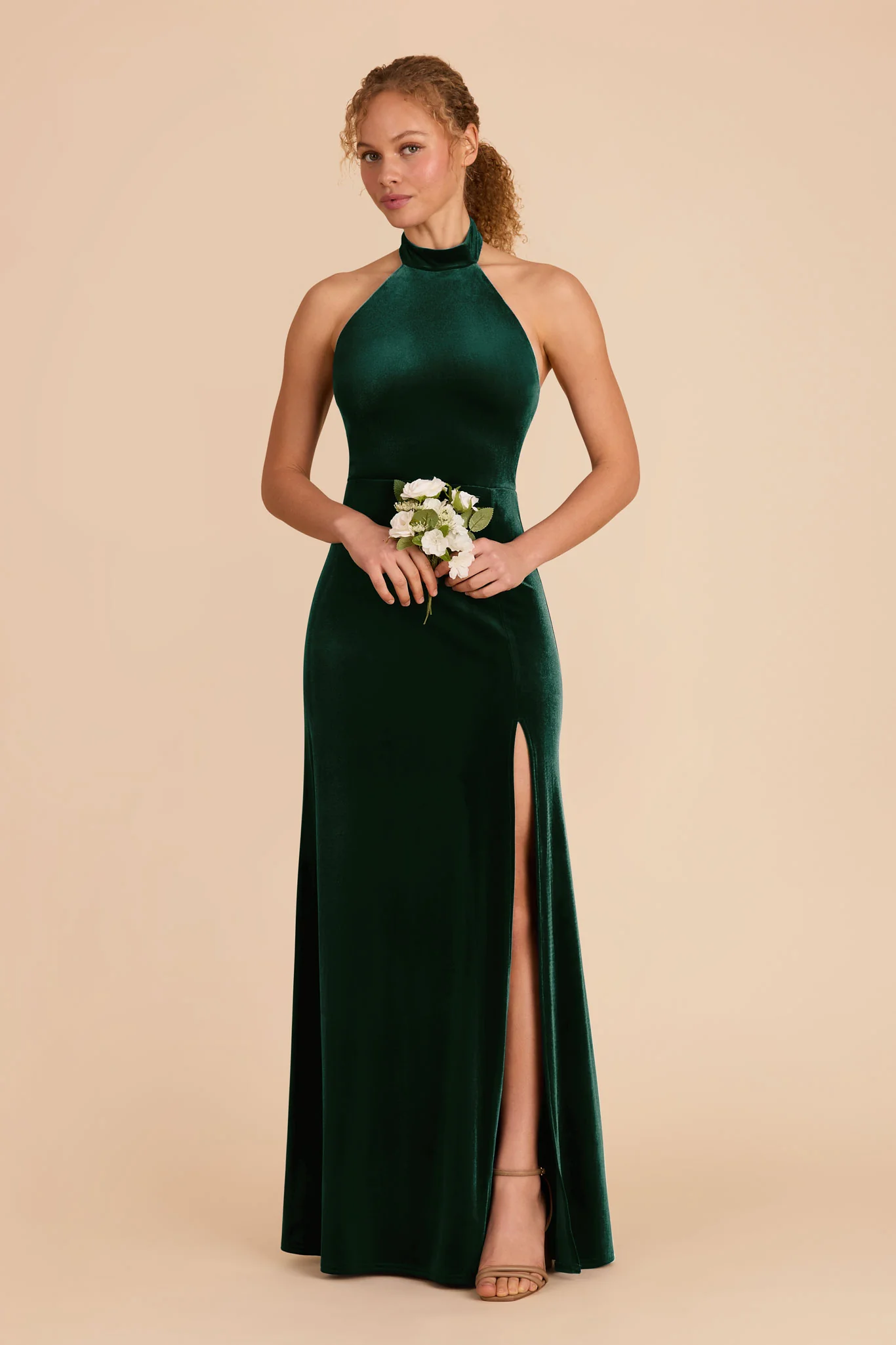 Daphne Velvet Dress - Emerald - Image 3