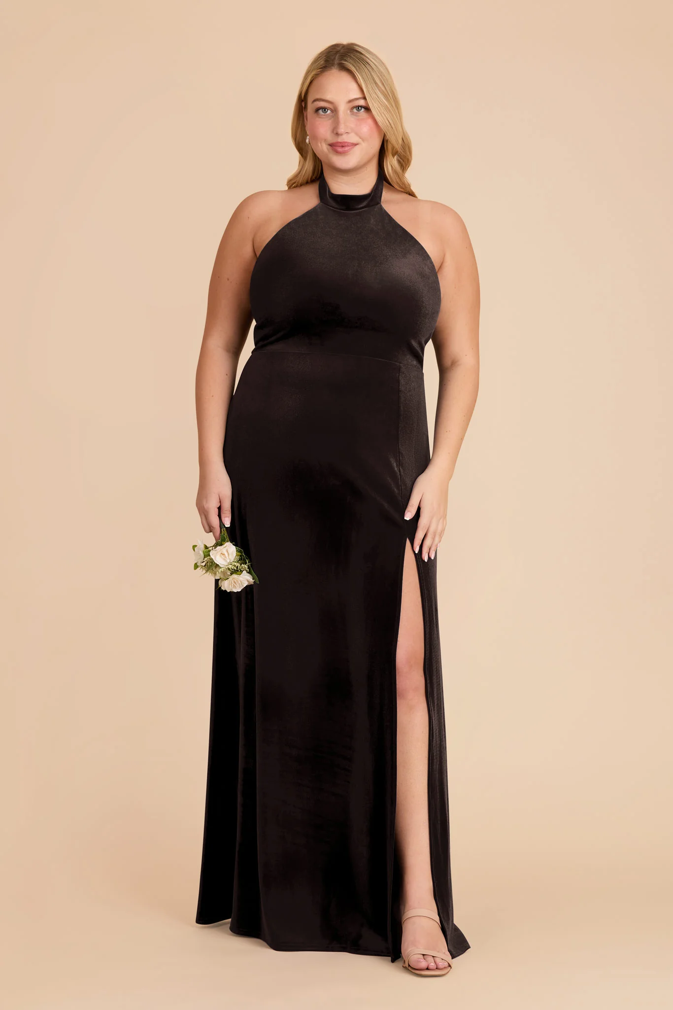 Daphne Velvet Dress - Espresso - Image 2