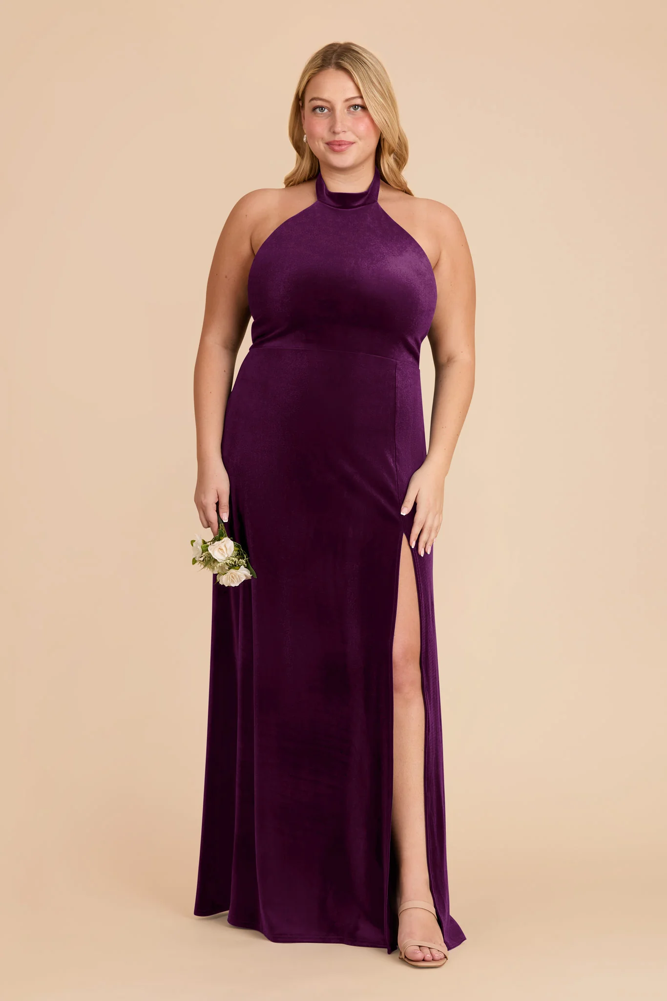 Daphne Velvet Dress - Fig - Image 2