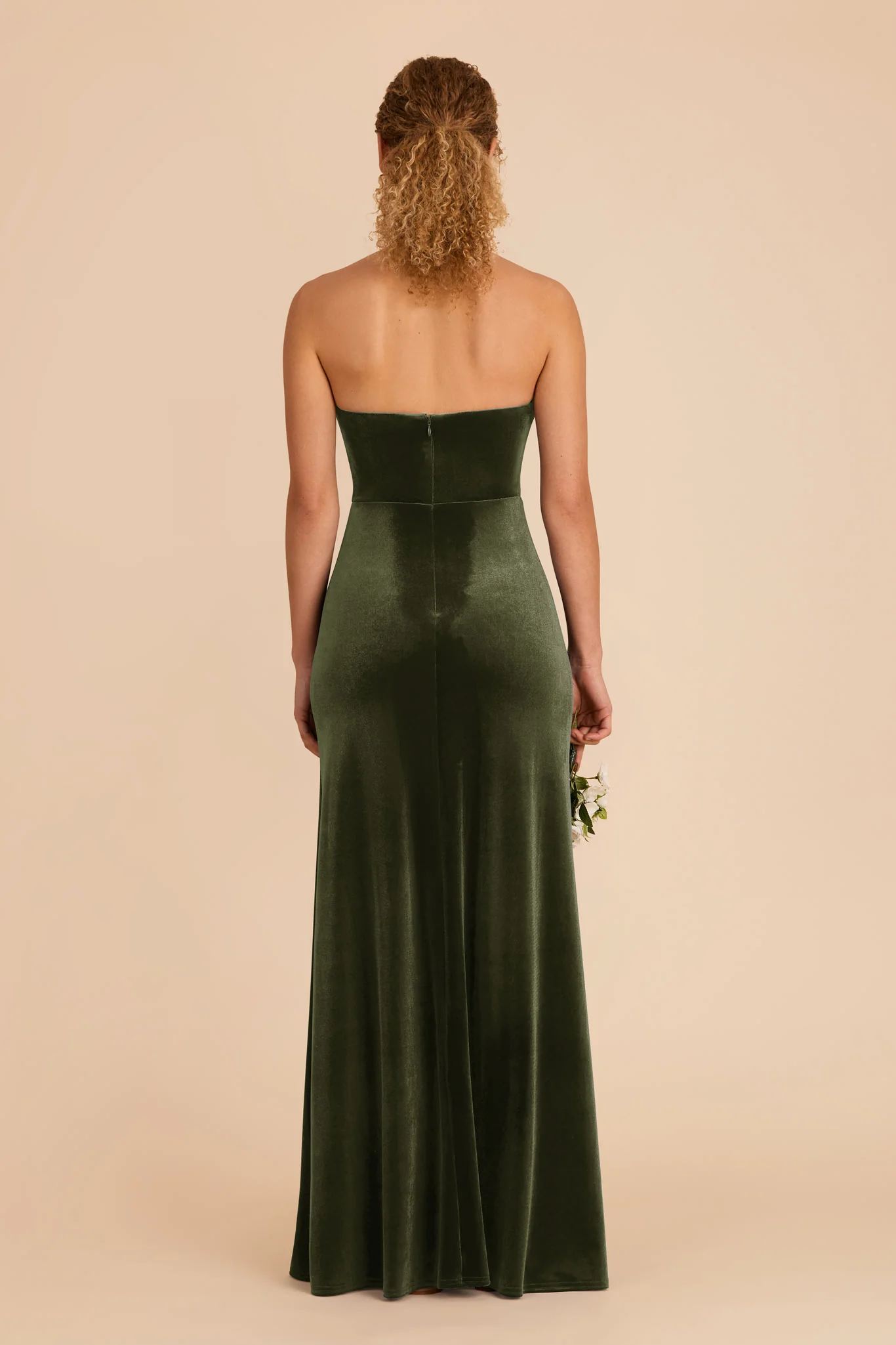 Daphne Velvet Dress - Olive - Image 5