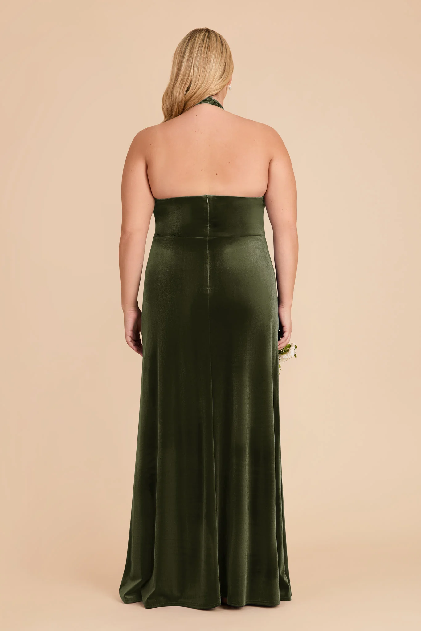 Daphne Velvet Dress - Olive - Image 8