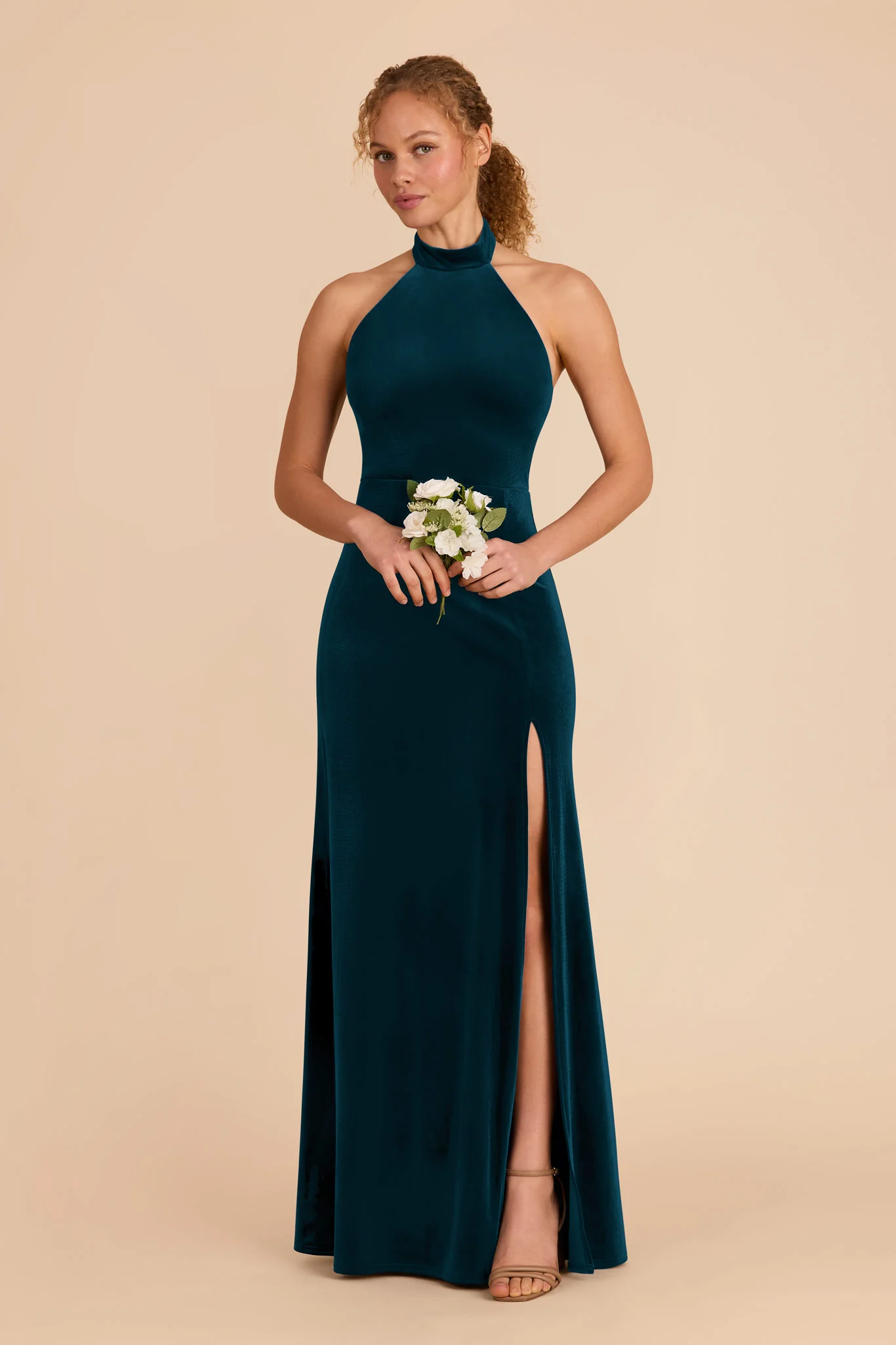 Daphne Velvet Dress - Peacock - Image 3