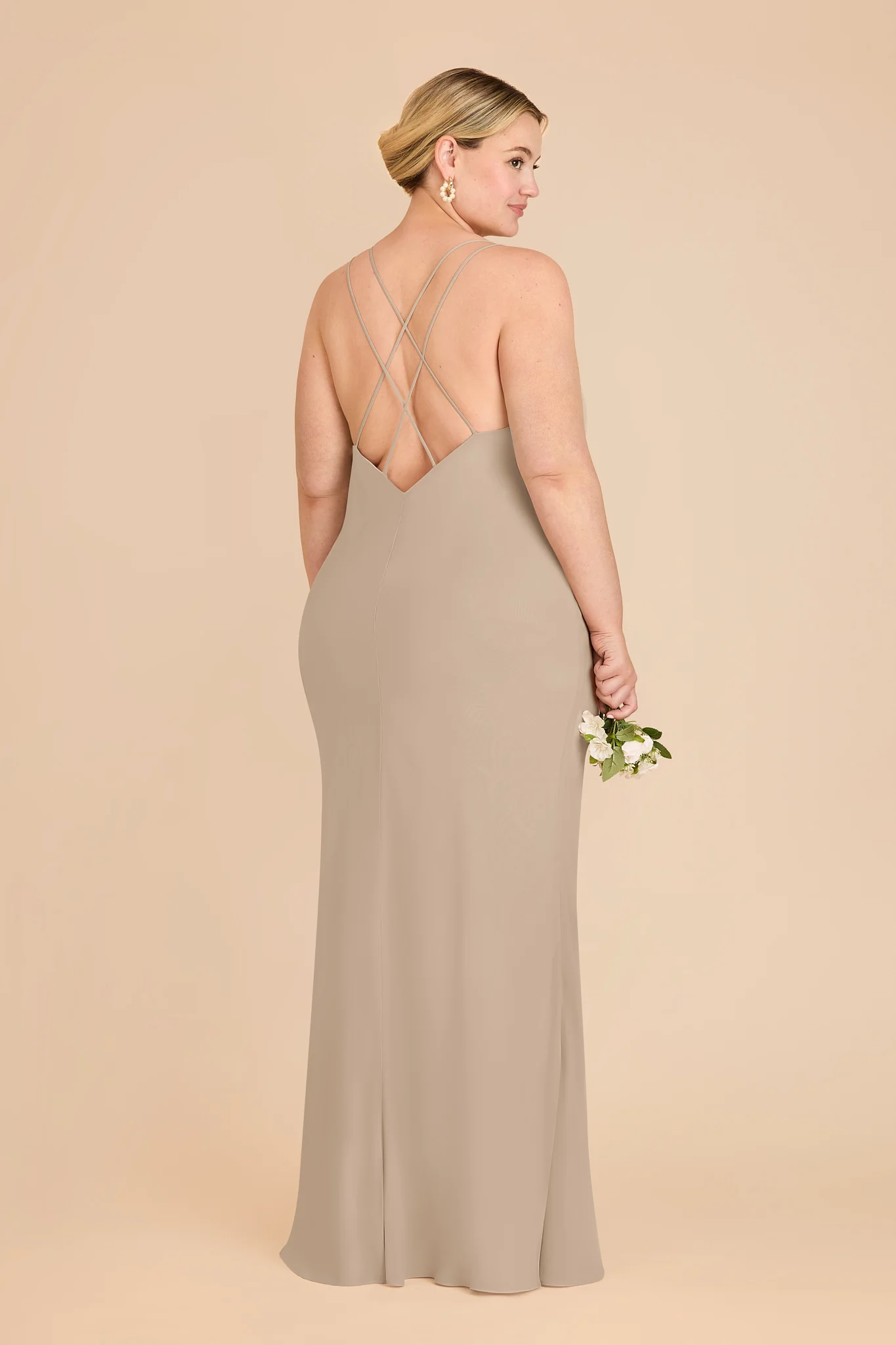Dasha Chiffon Dress - Almond - Image 7