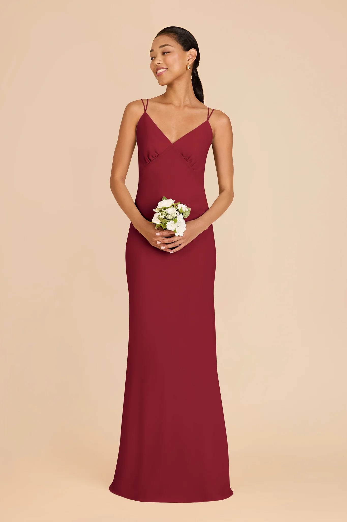 Dasha Chiffon Dress - Burgundy - Image 3