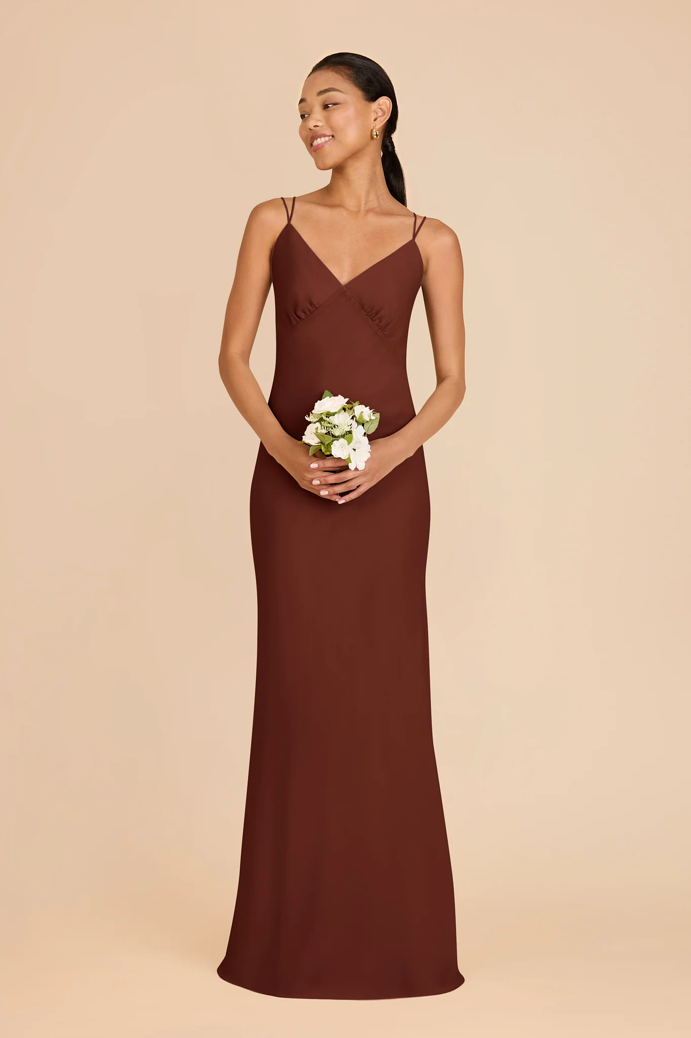 Dasha Chiffon Dress - Cognac - Image 3