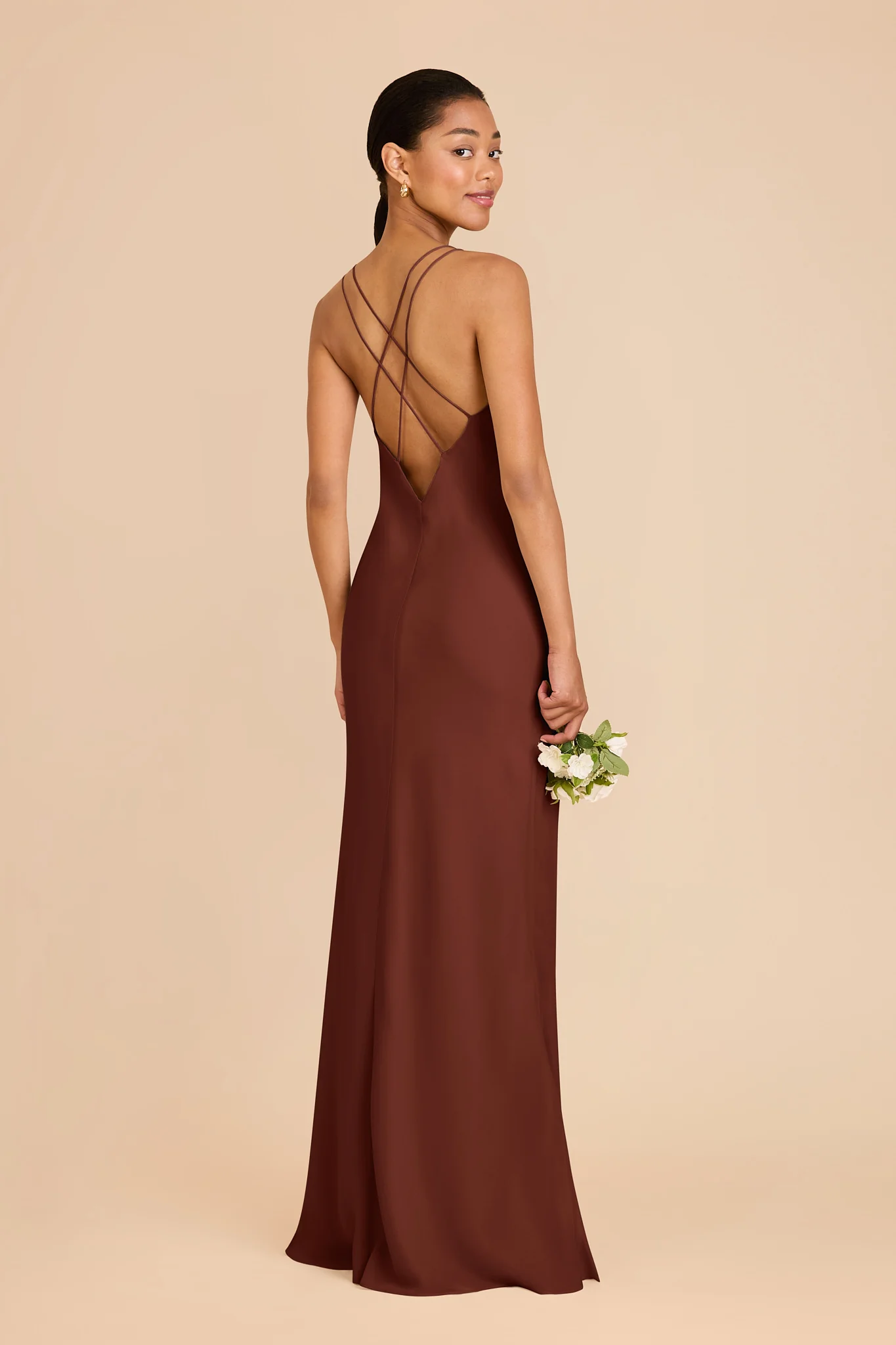 Dasha Chiffon Dress - Cognac - Image 4