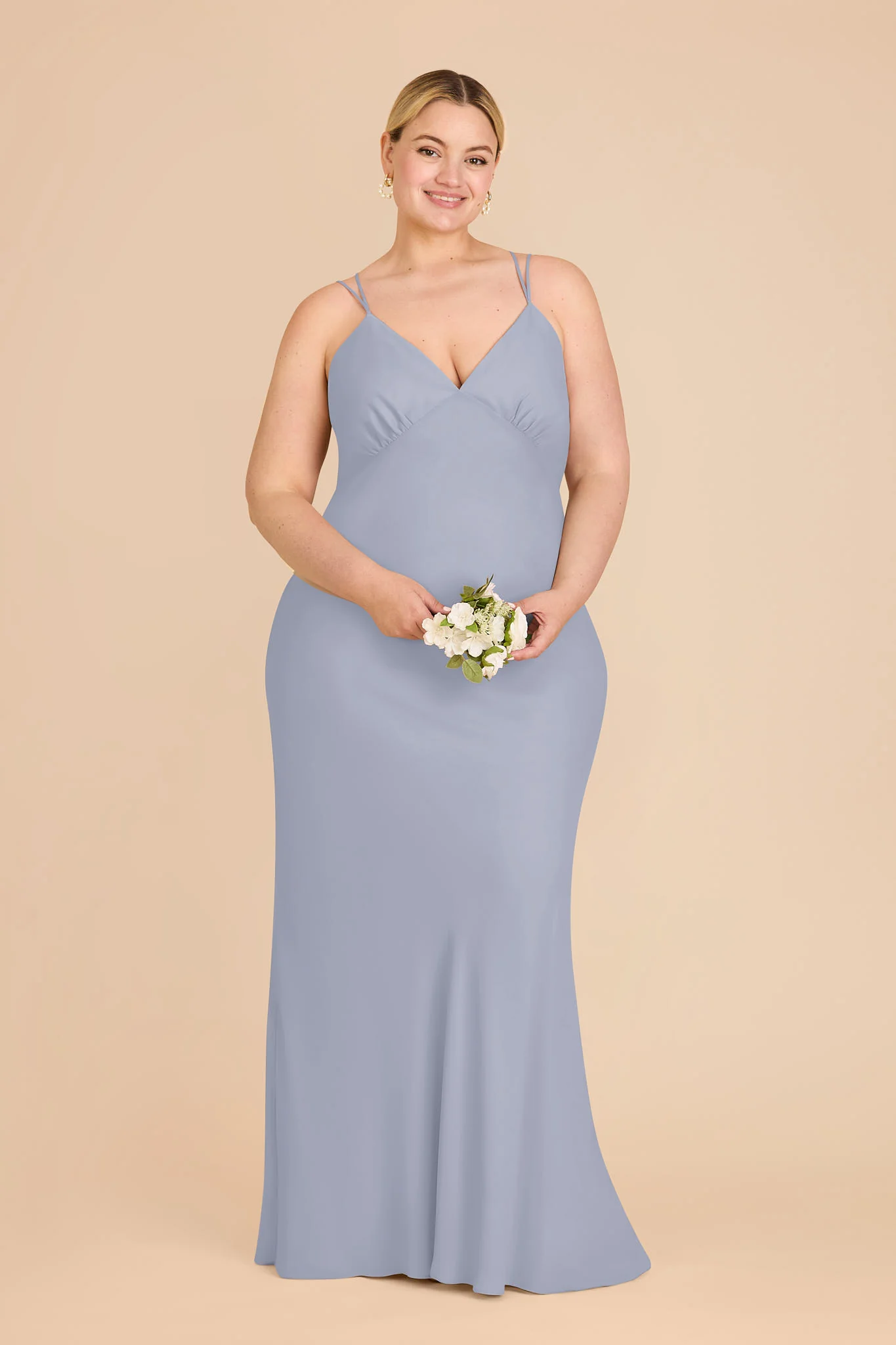 Dasha Chiffon Dress - Dusty Blue - Image 6